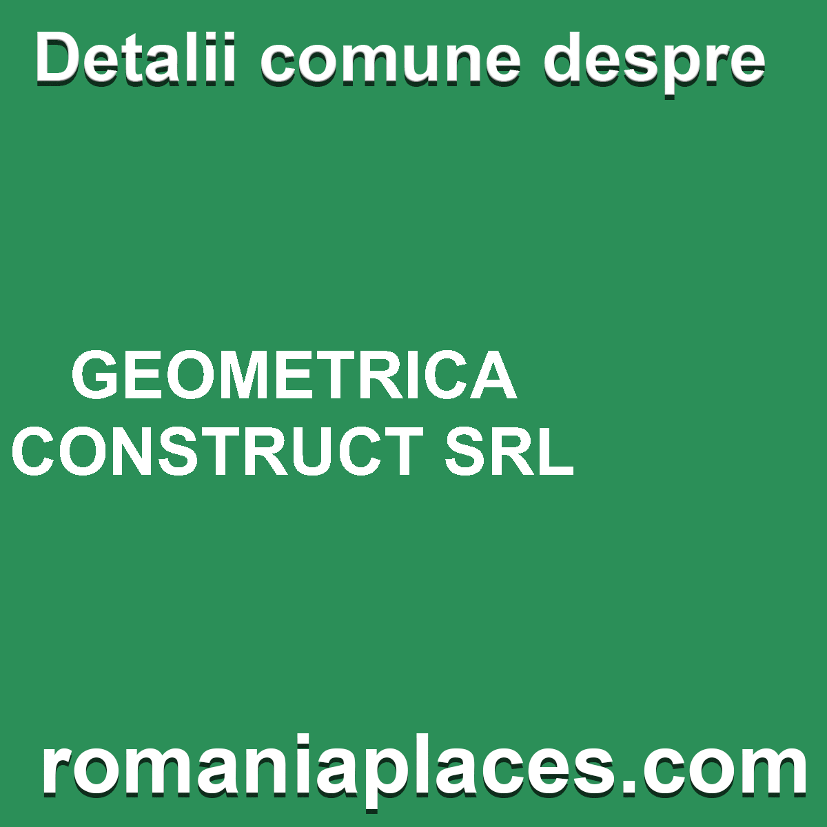 GEOMETRICA CONSTRUCT SRL