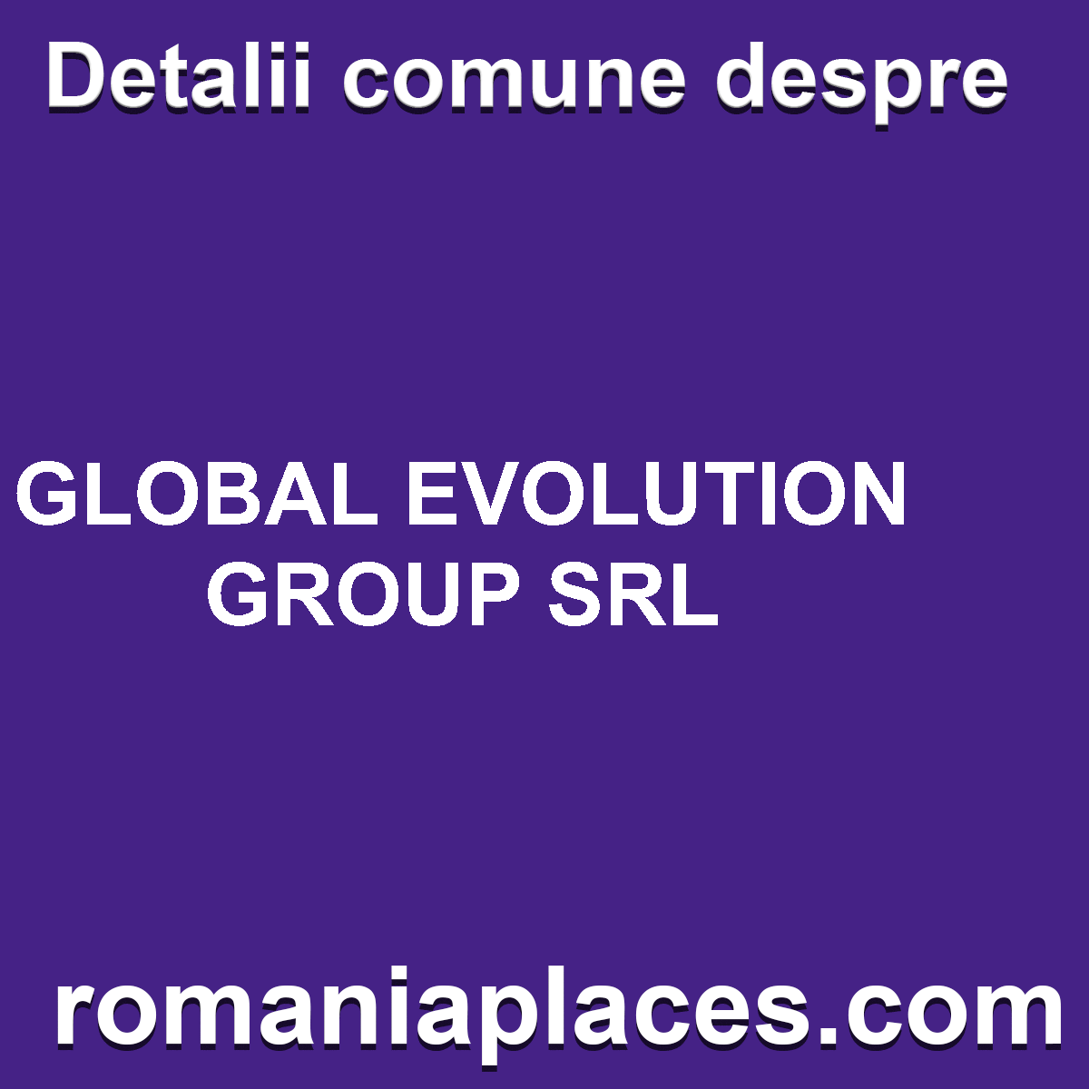 GLOBAL EVOLUTION GROUP SRL