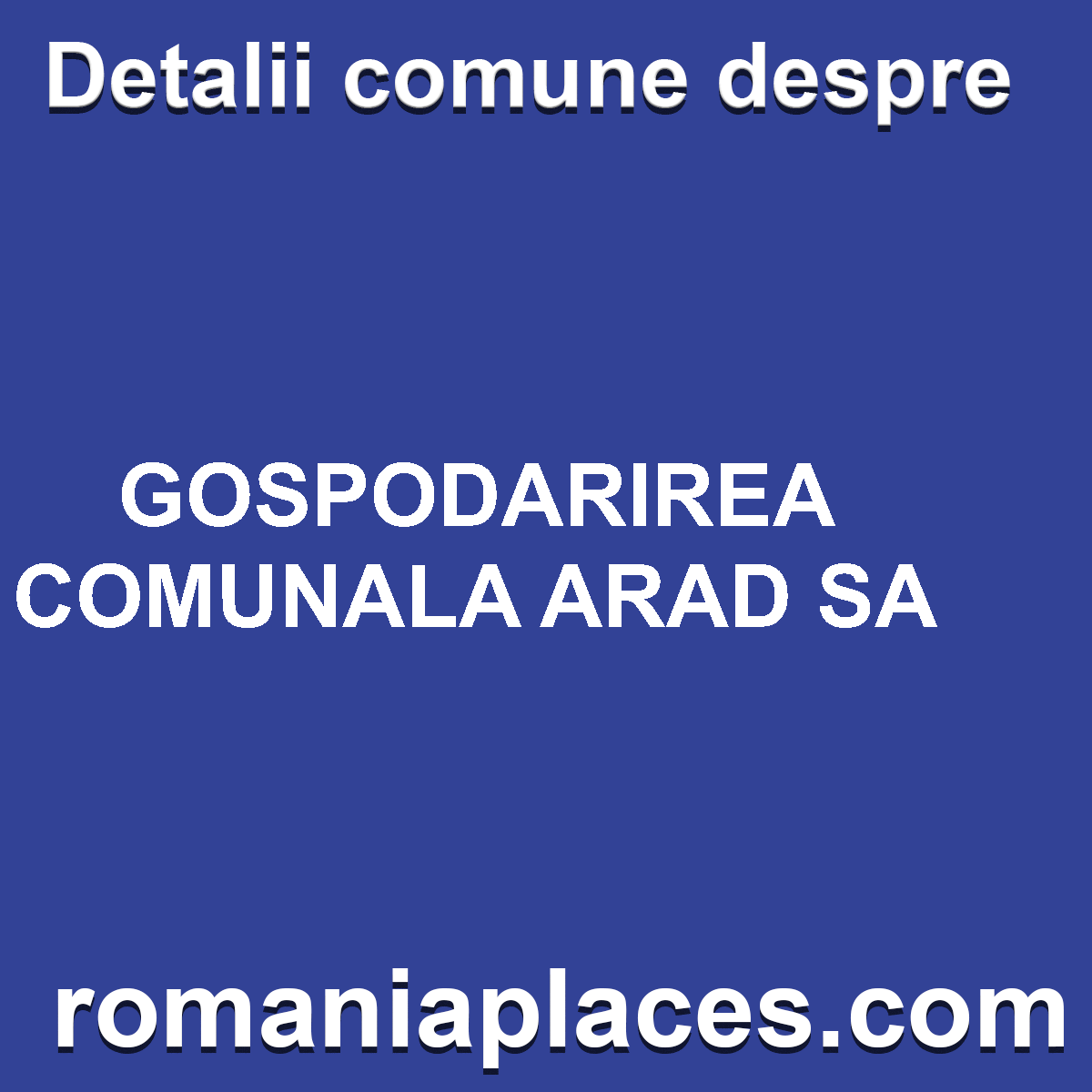 GOSPODARIREA COMUNALA ARAD SA