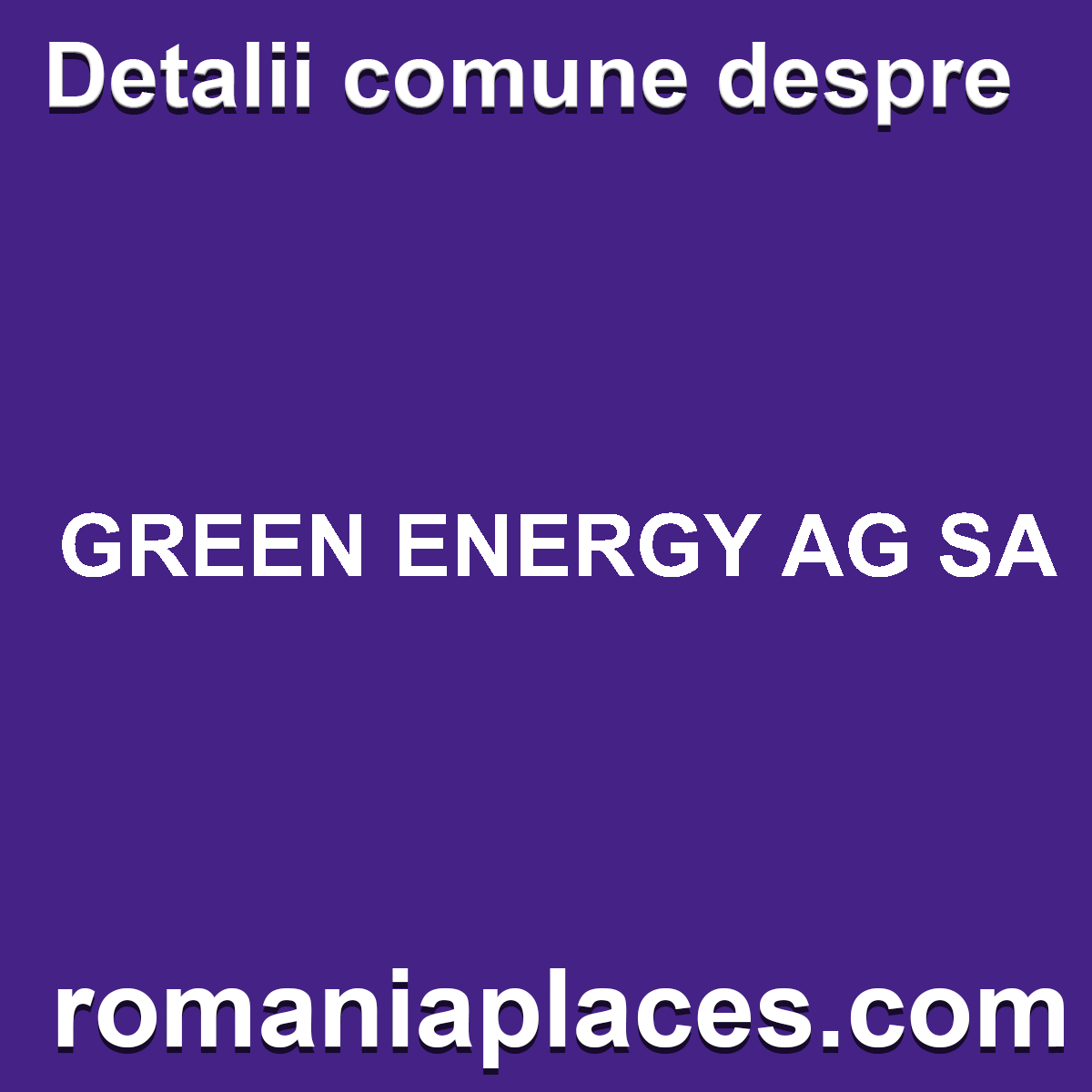 GREEN ENERGY AG SA