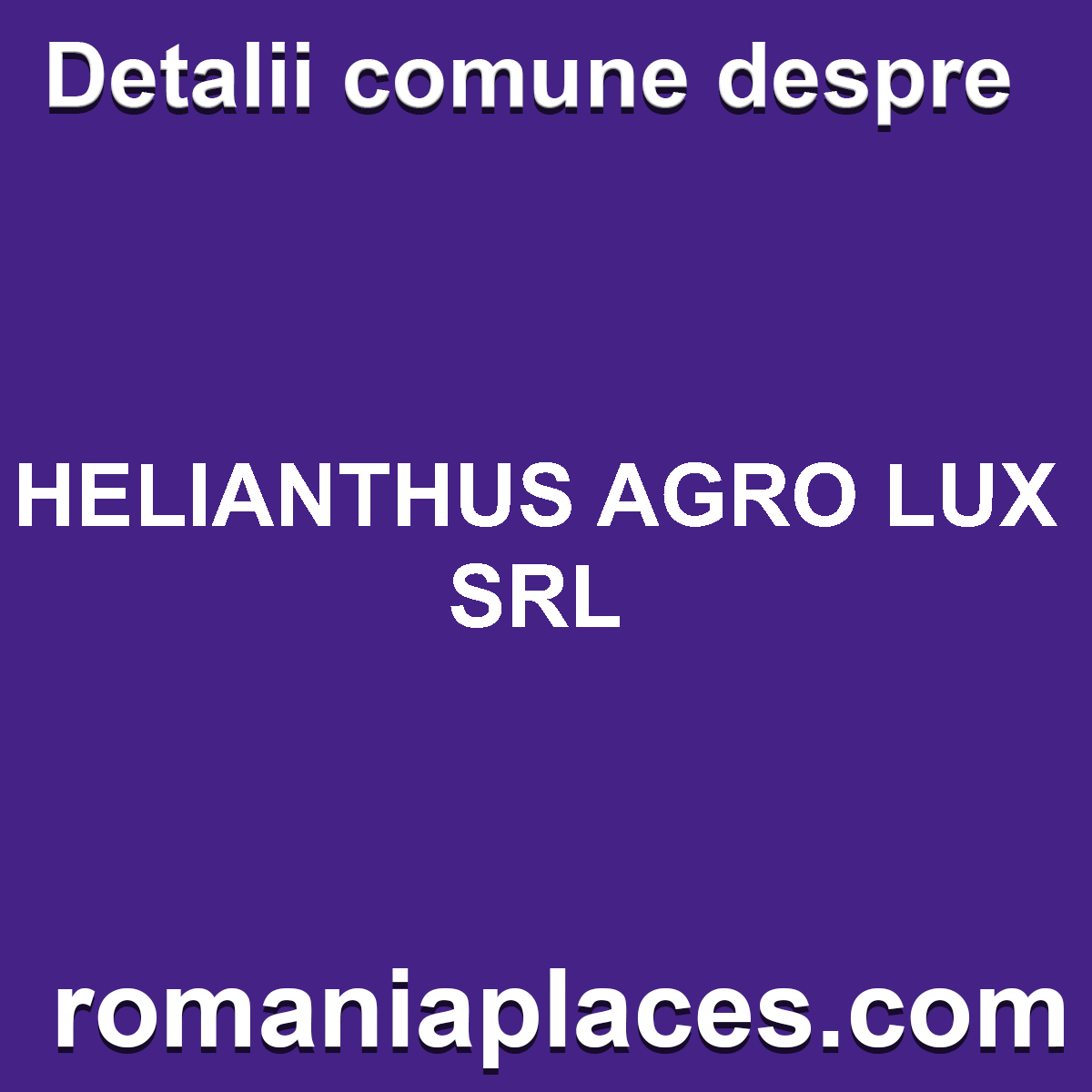HELIANTHUS AGRO LUX SRL