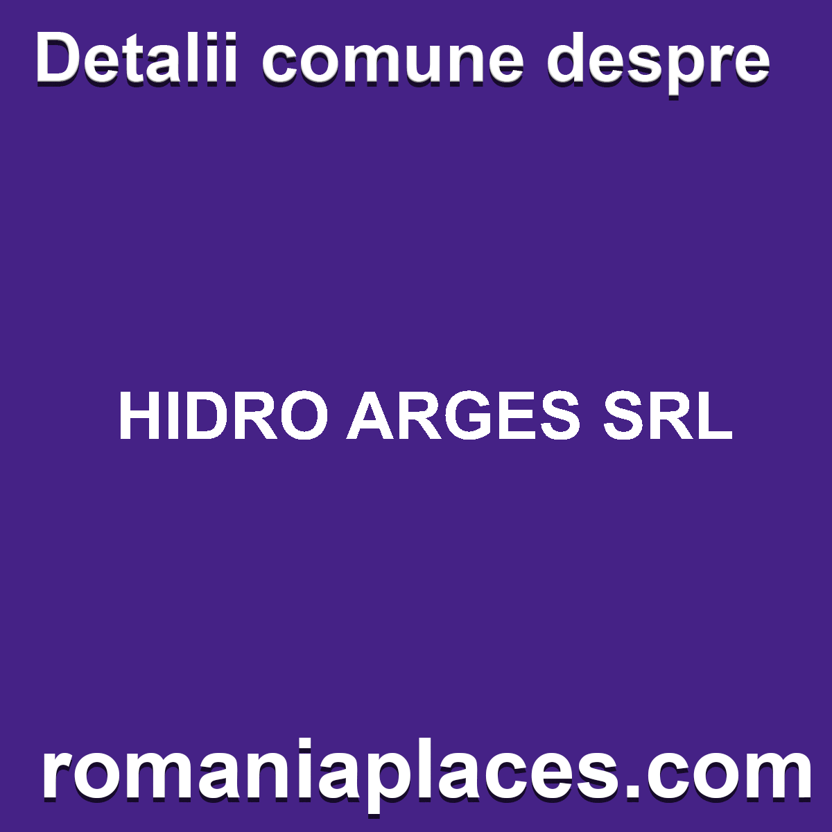 HIDRO ARGES SRL