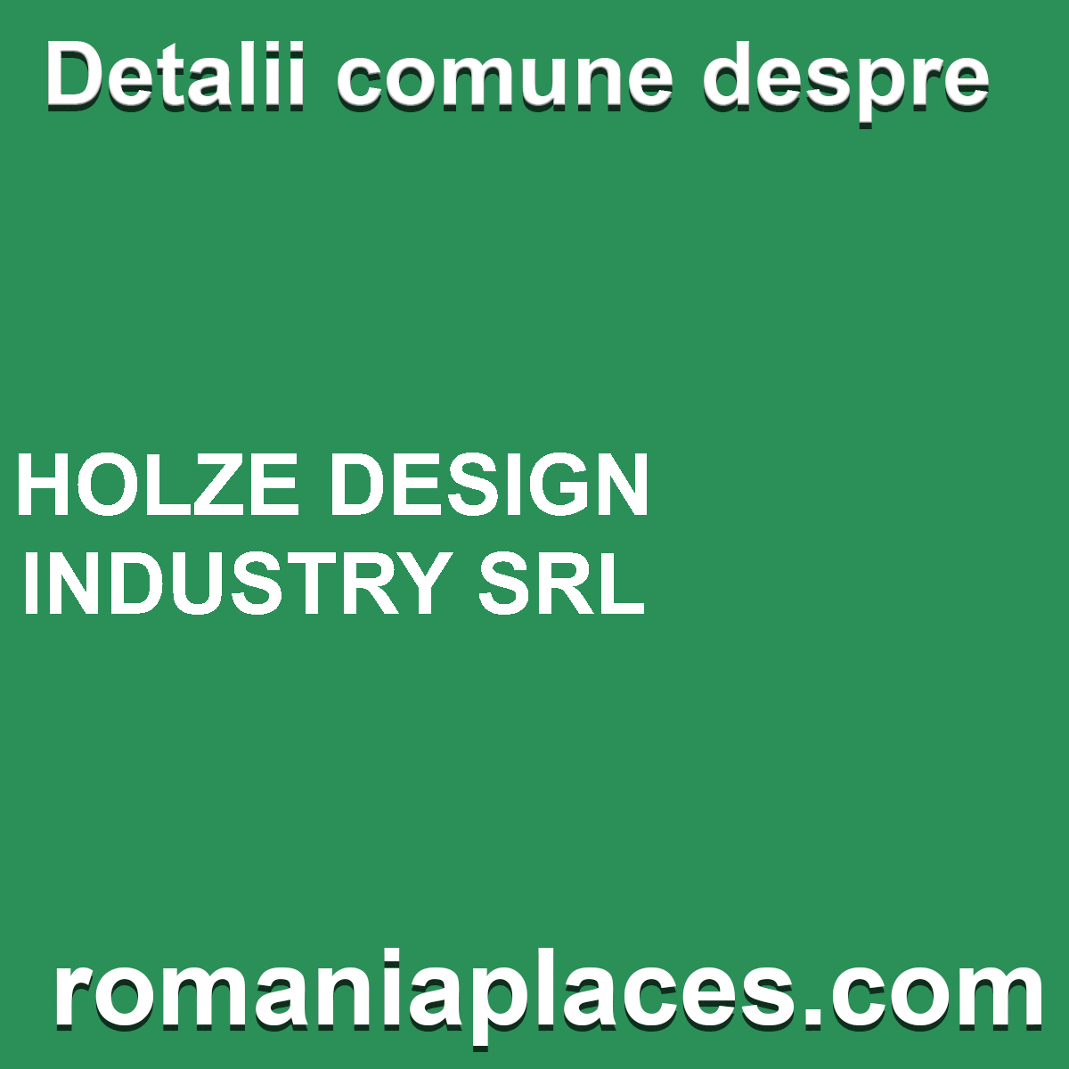 HOLZE DESIGN INDUSTRY SRL
