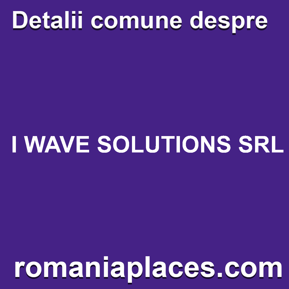 I WAVE SOLUTIONS SRL