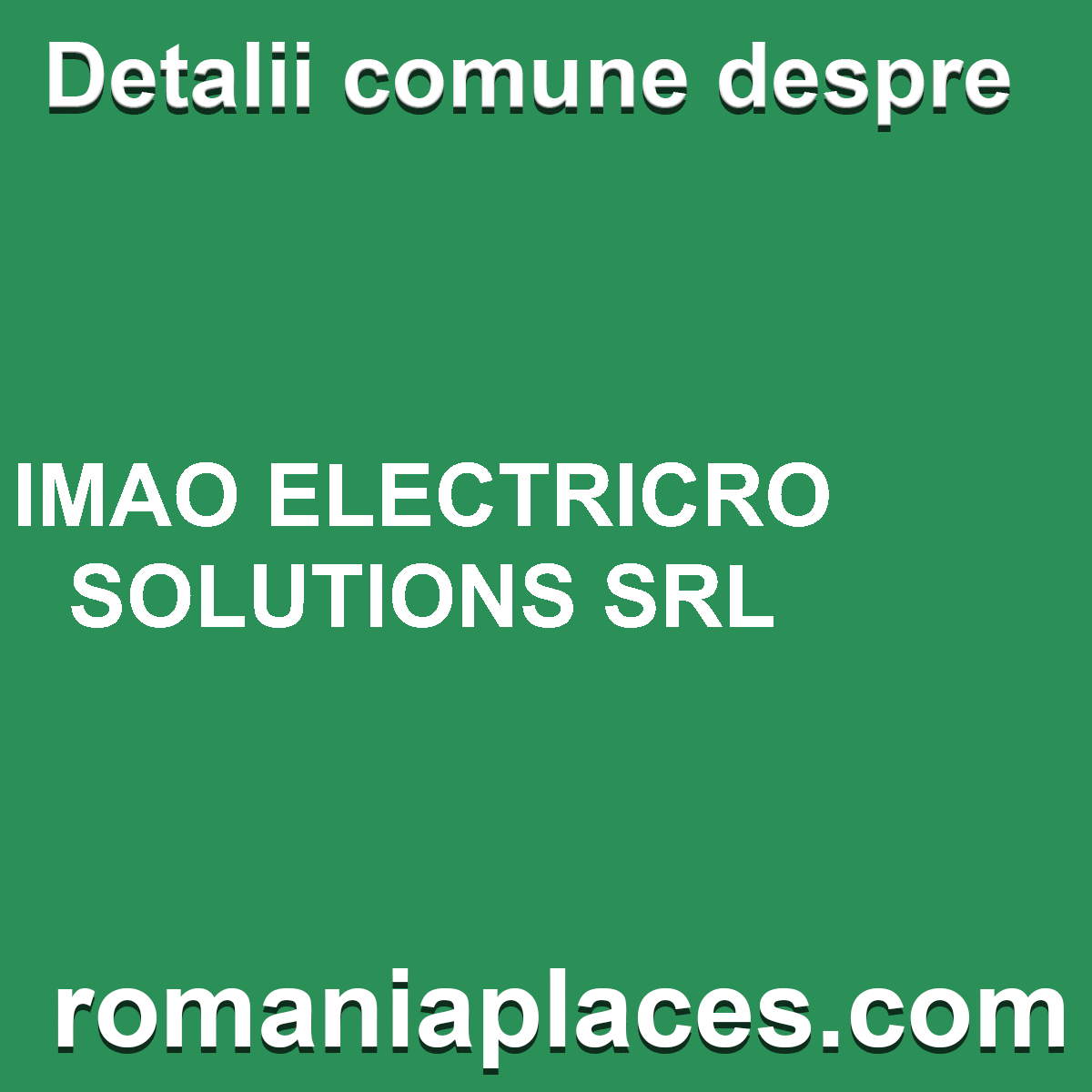 IMAO ELECTRICRO SOLUTIONS SRL