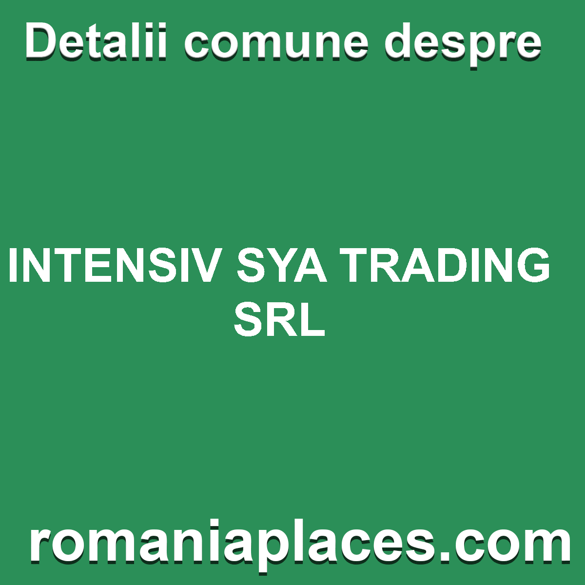 INTENSIV SYA TRADING SRL