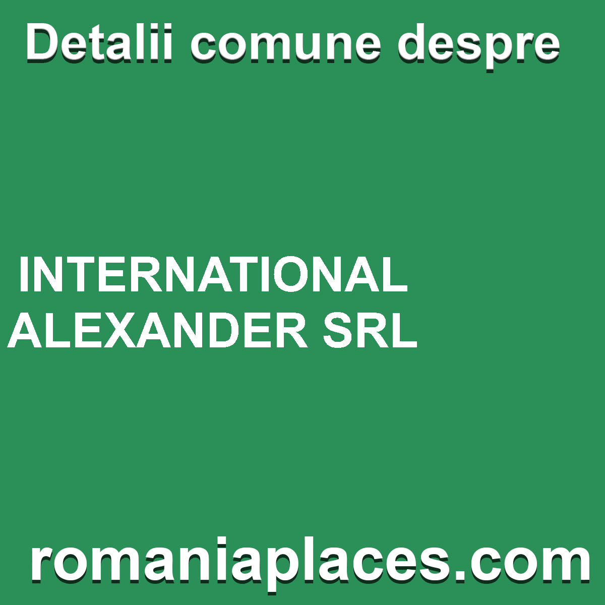 INTERNATIONAL ALEXANDER SRL