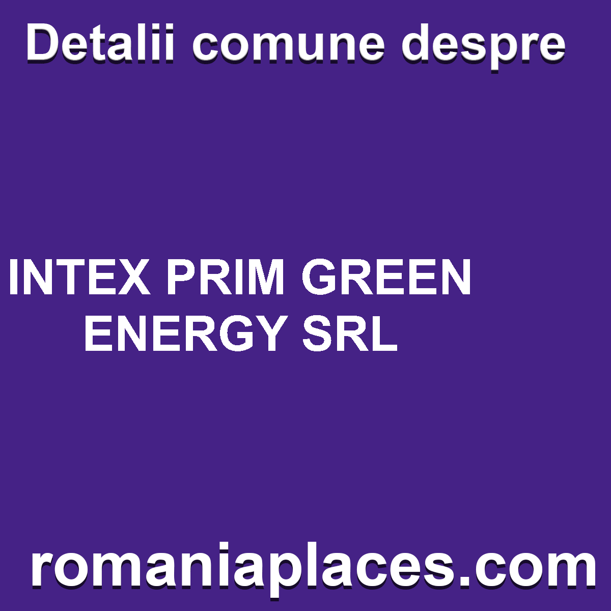 INTEX PRIM GREEN ENERGY SRL
