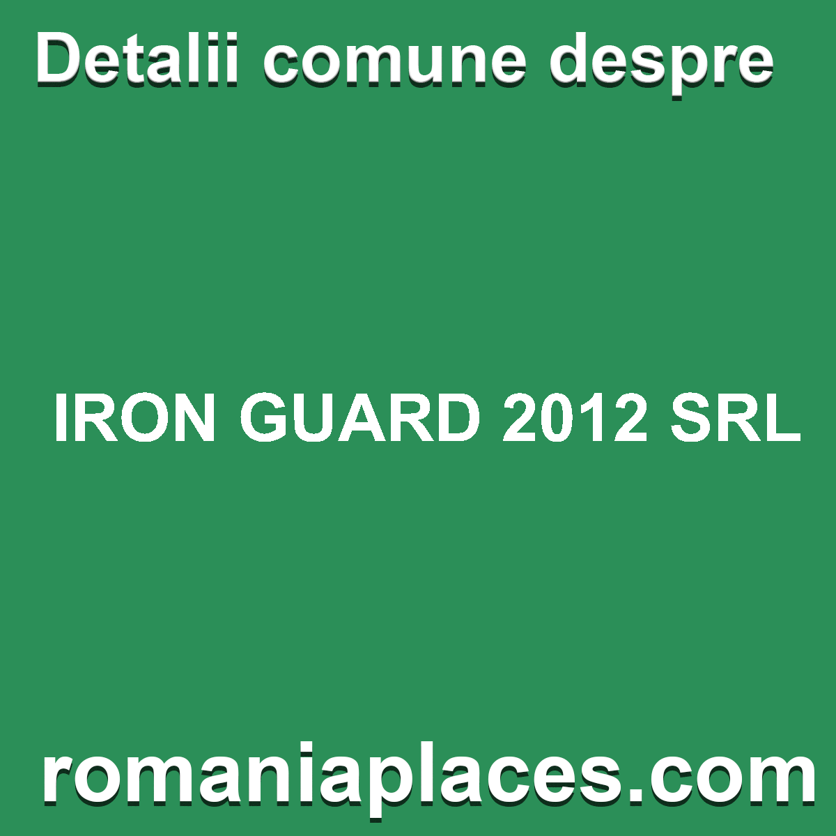IRON GUARD 2012 SRL