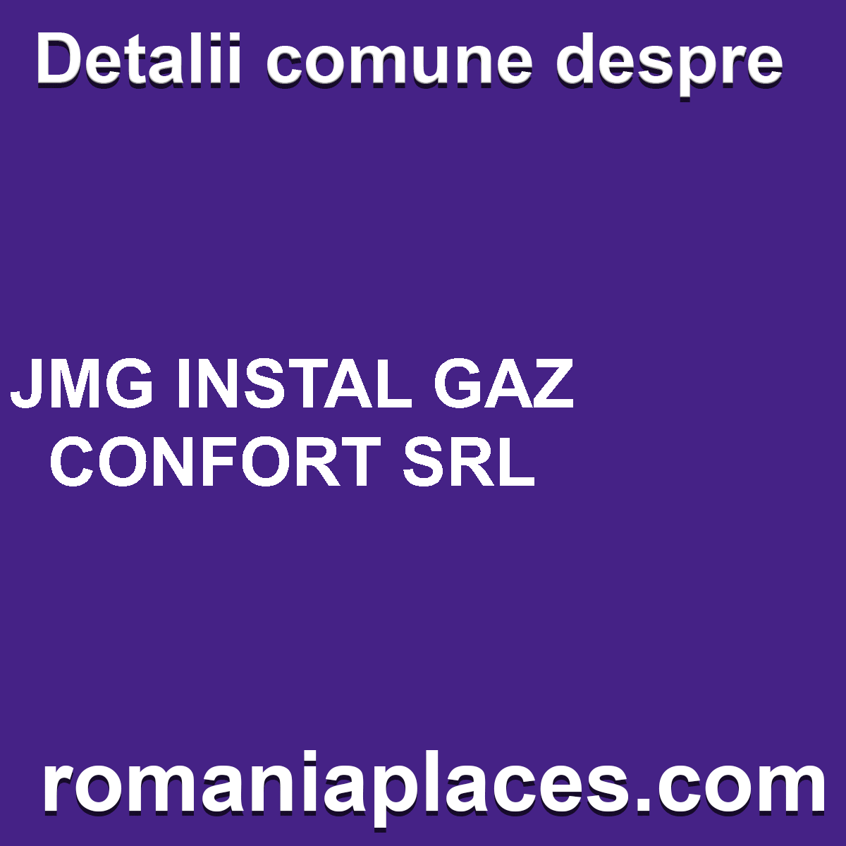 JMG INSTAL GAZ CONFORT SRL