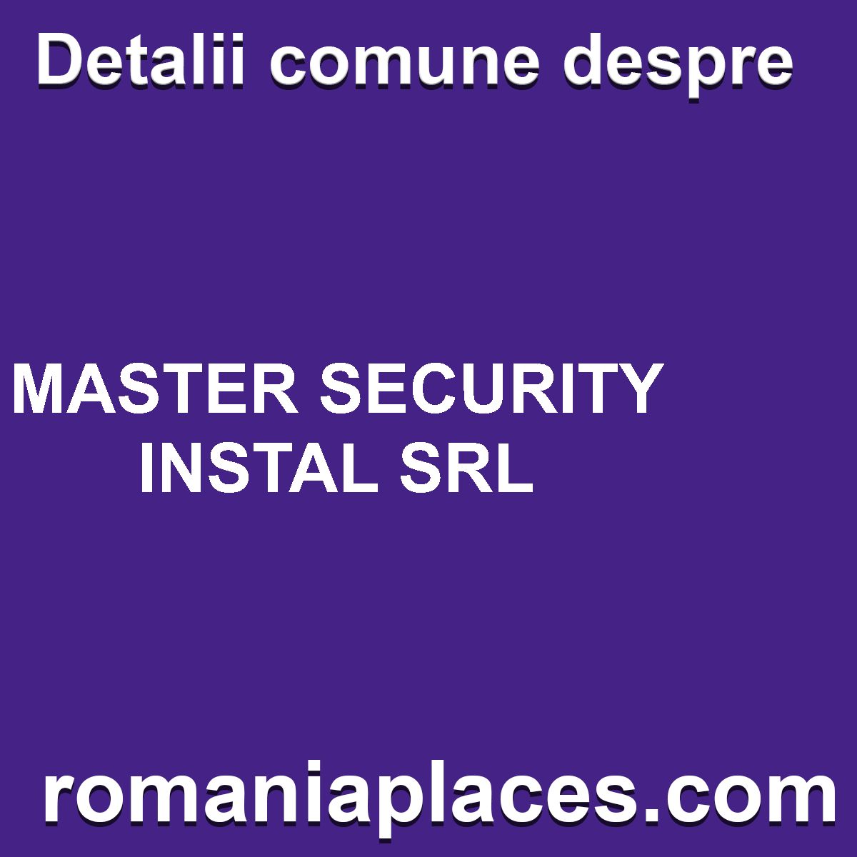 MASTER SECURITY INSTAL SRL