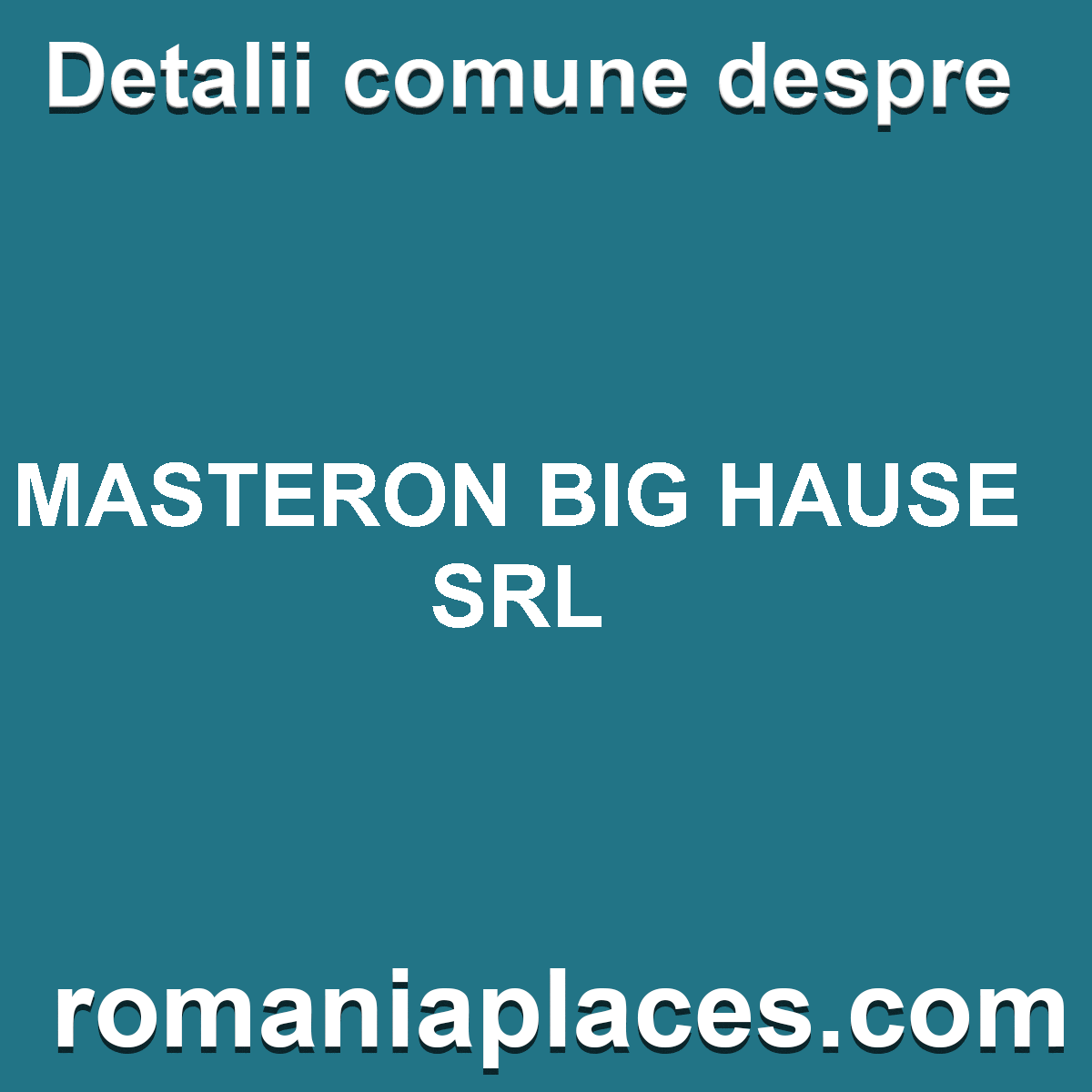 MASTERON BIG HAUSE SRL
