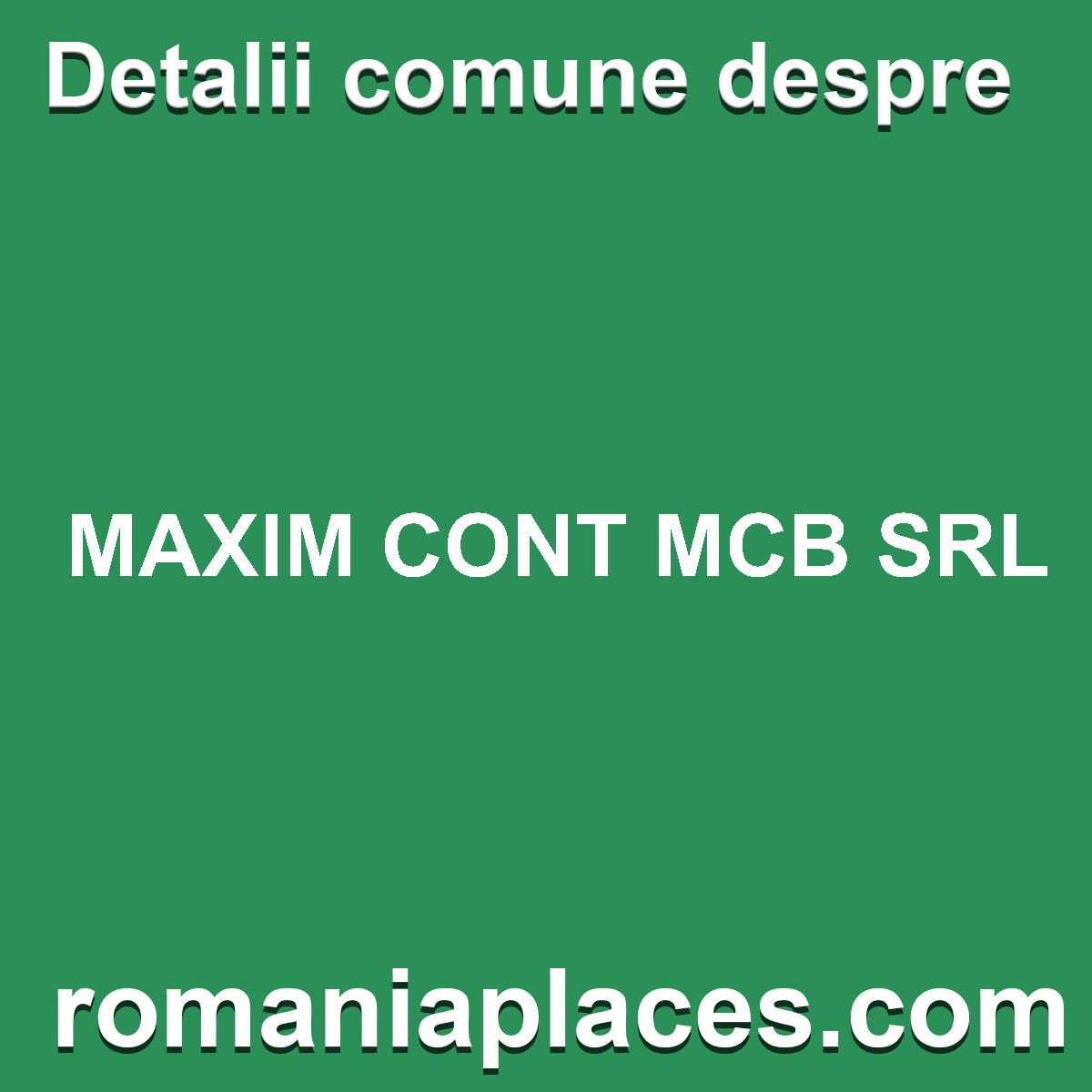 MAXIM CONT MCB SRL
