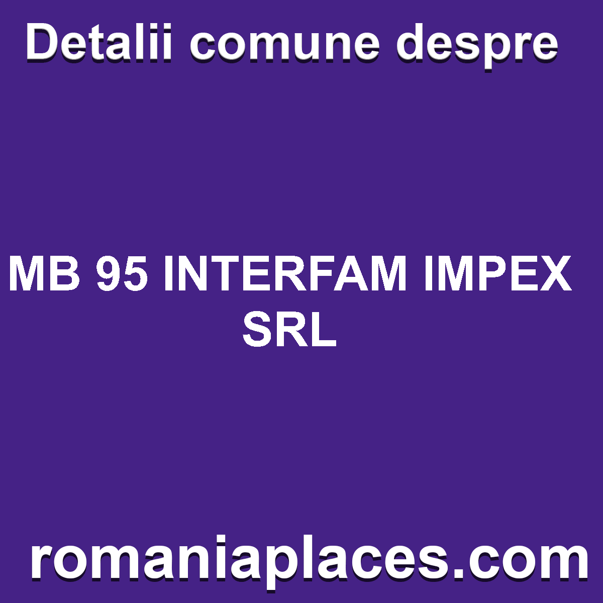MB 95 INTERFAM IMPEX SRL