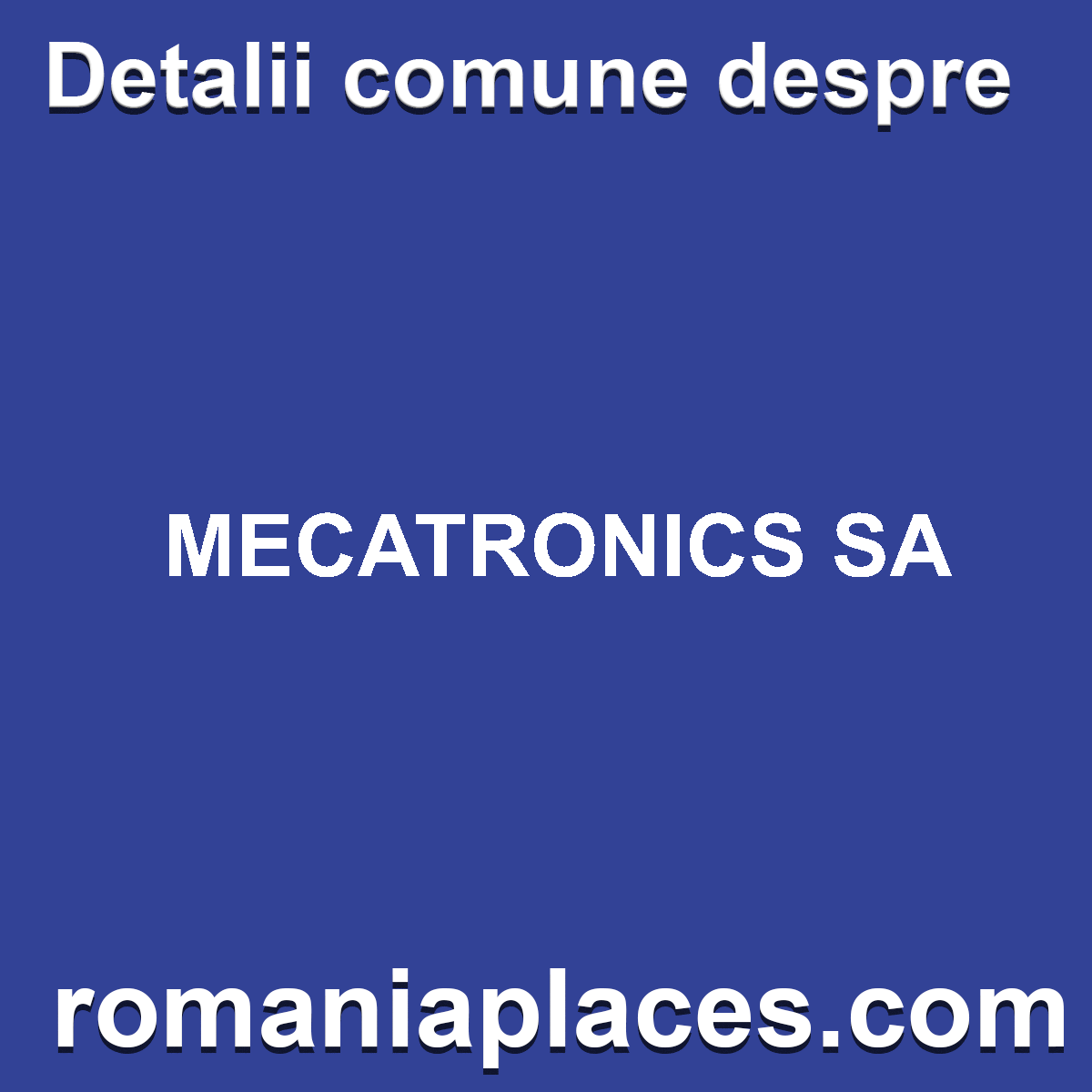 MECATRONICS SA