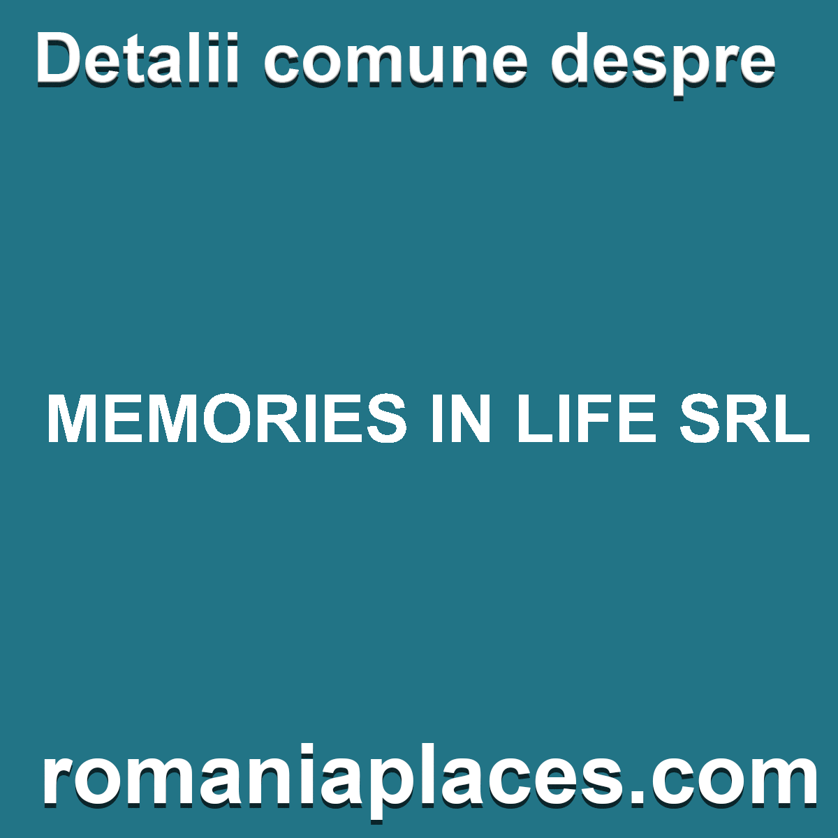 MEMORIES IN LIFE SRL