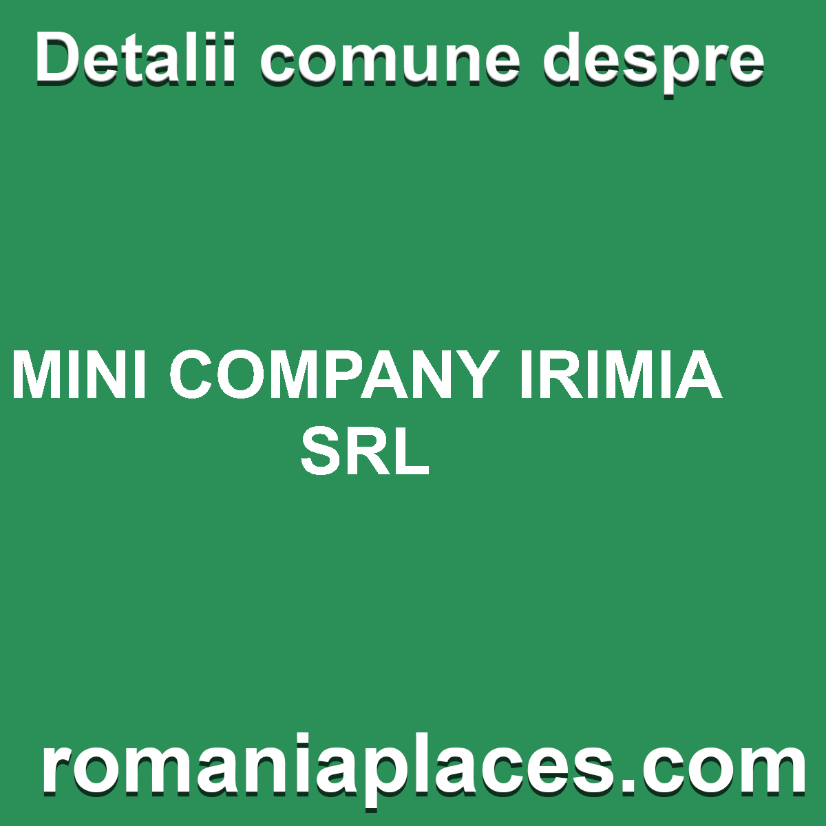 MINI COMPANY IRIMIA SRL