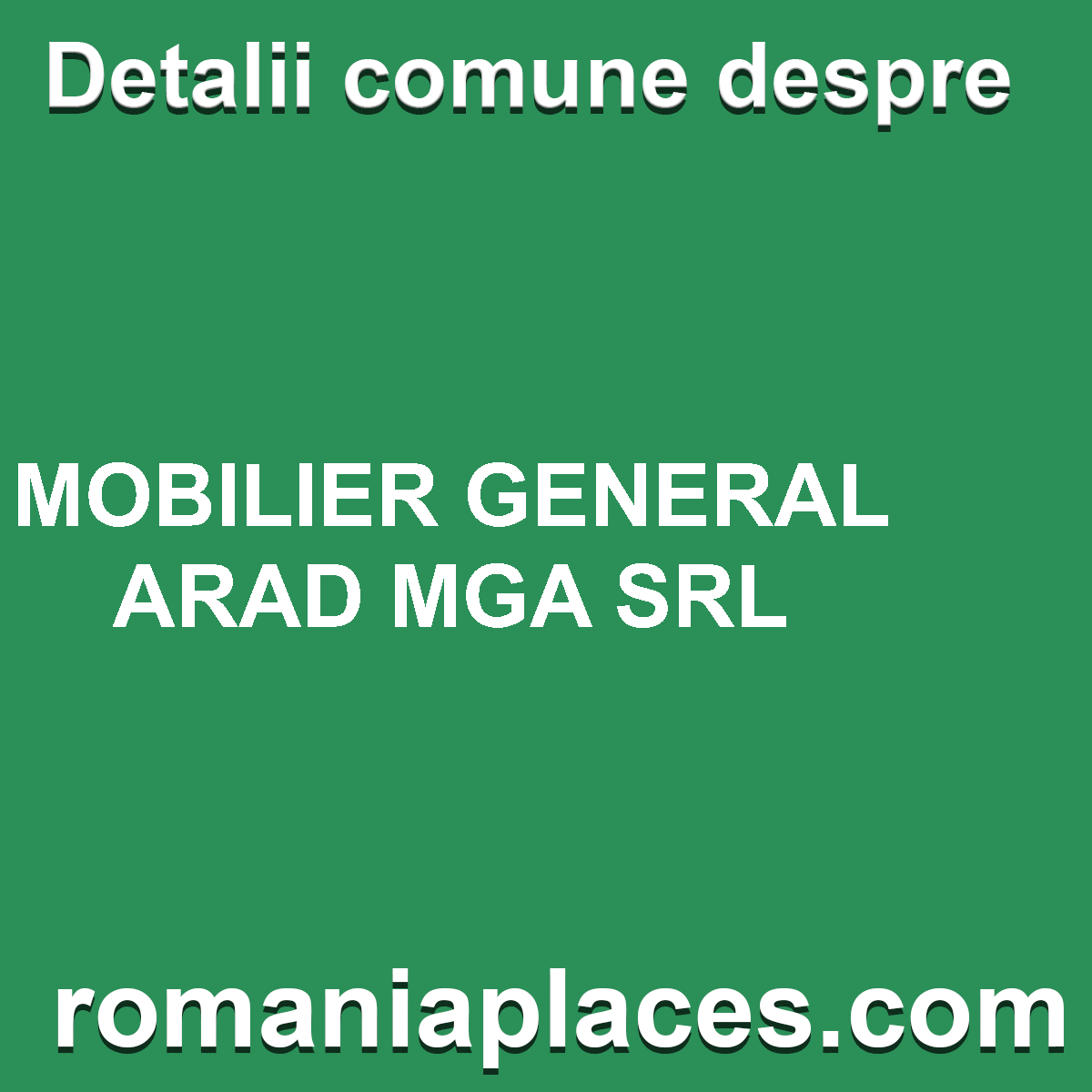 MOBILIER GENERAL ARAD MGA SRL