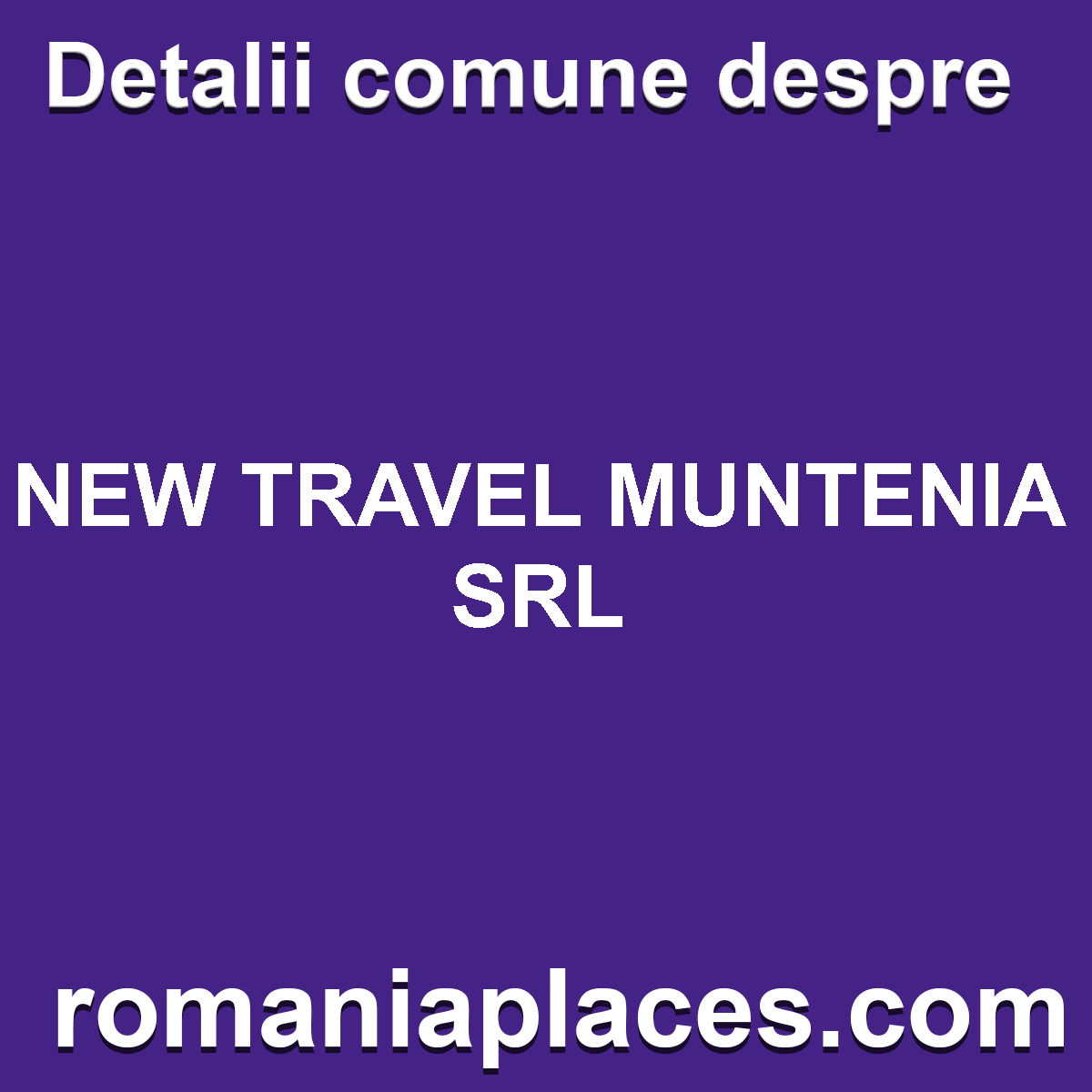 NEW TRAVEL MUNTENIA SRL