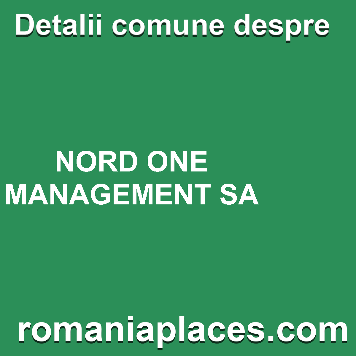 NORD ONE MANAGEMENT SA