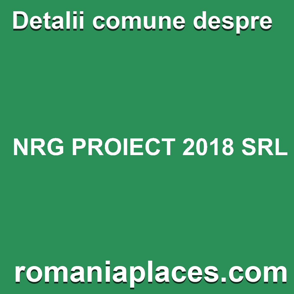 NRG PROIECT 2018 SRL