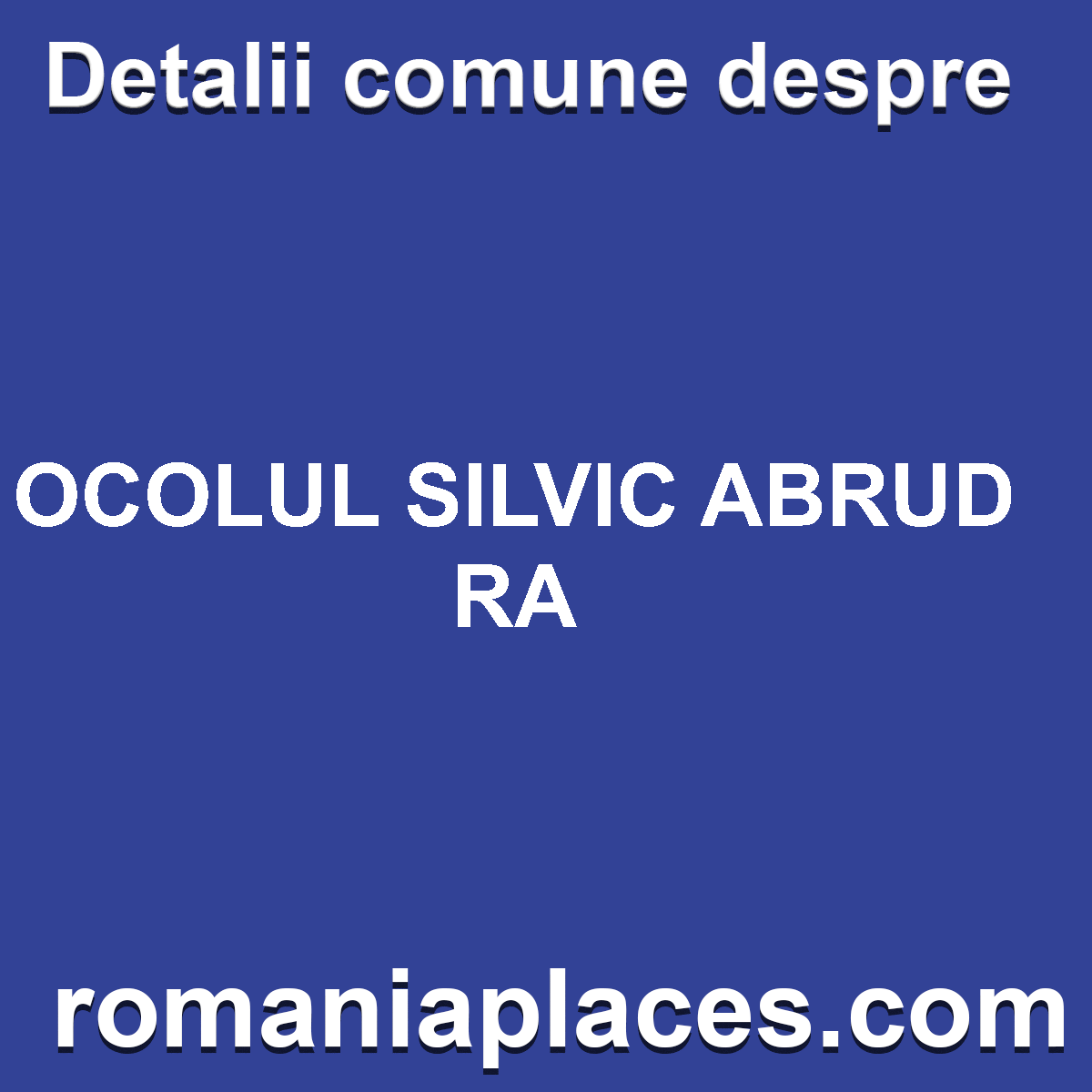 OCOLUL SILVIC ABRUD RA