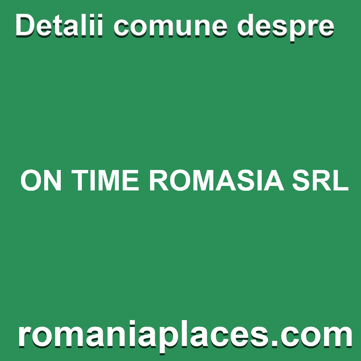 ON TIME ROMASIA SRL