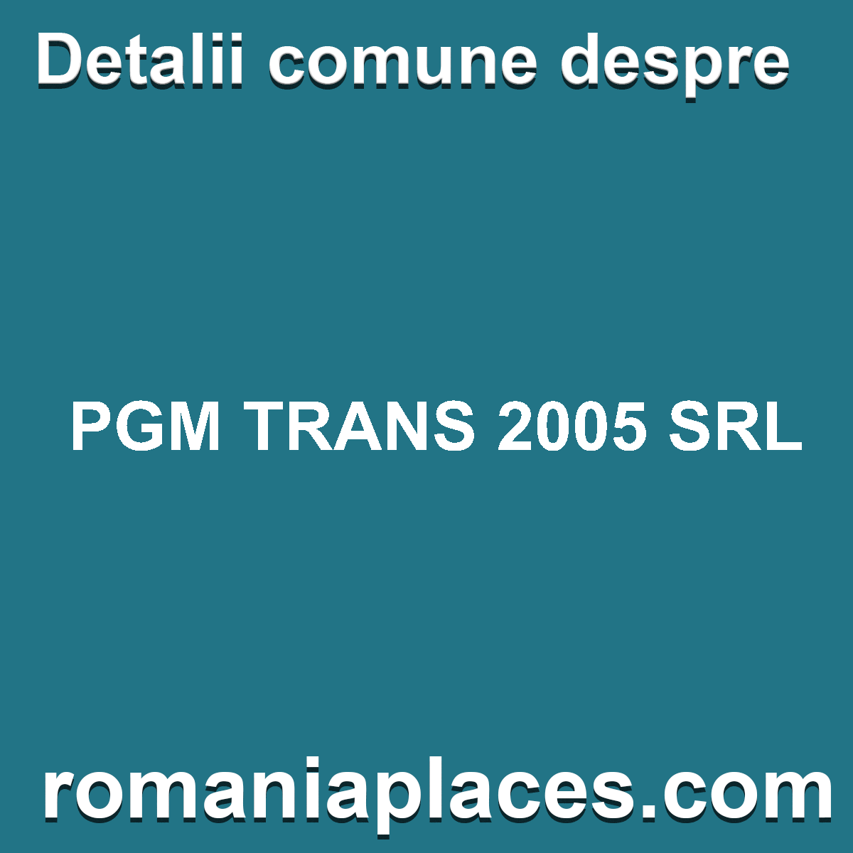 PGM TRANS 2005 SRL