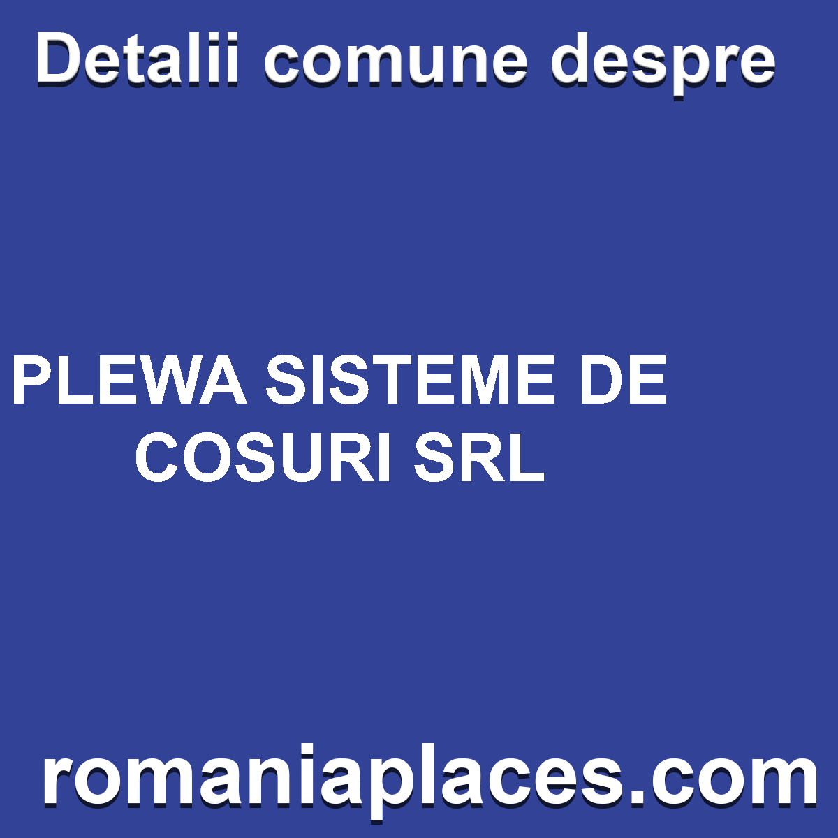 PLEWA SISTEME DE COSURI SRL