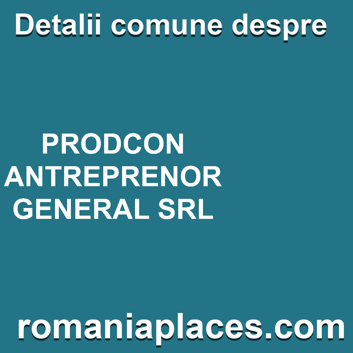 PRODCON ANTREPRENOR GENERAL SRL