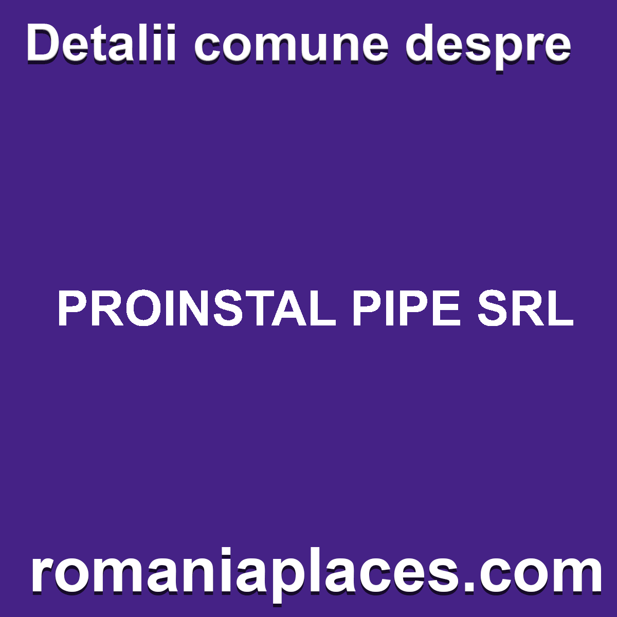 PROINSTAL PIPE SRL
