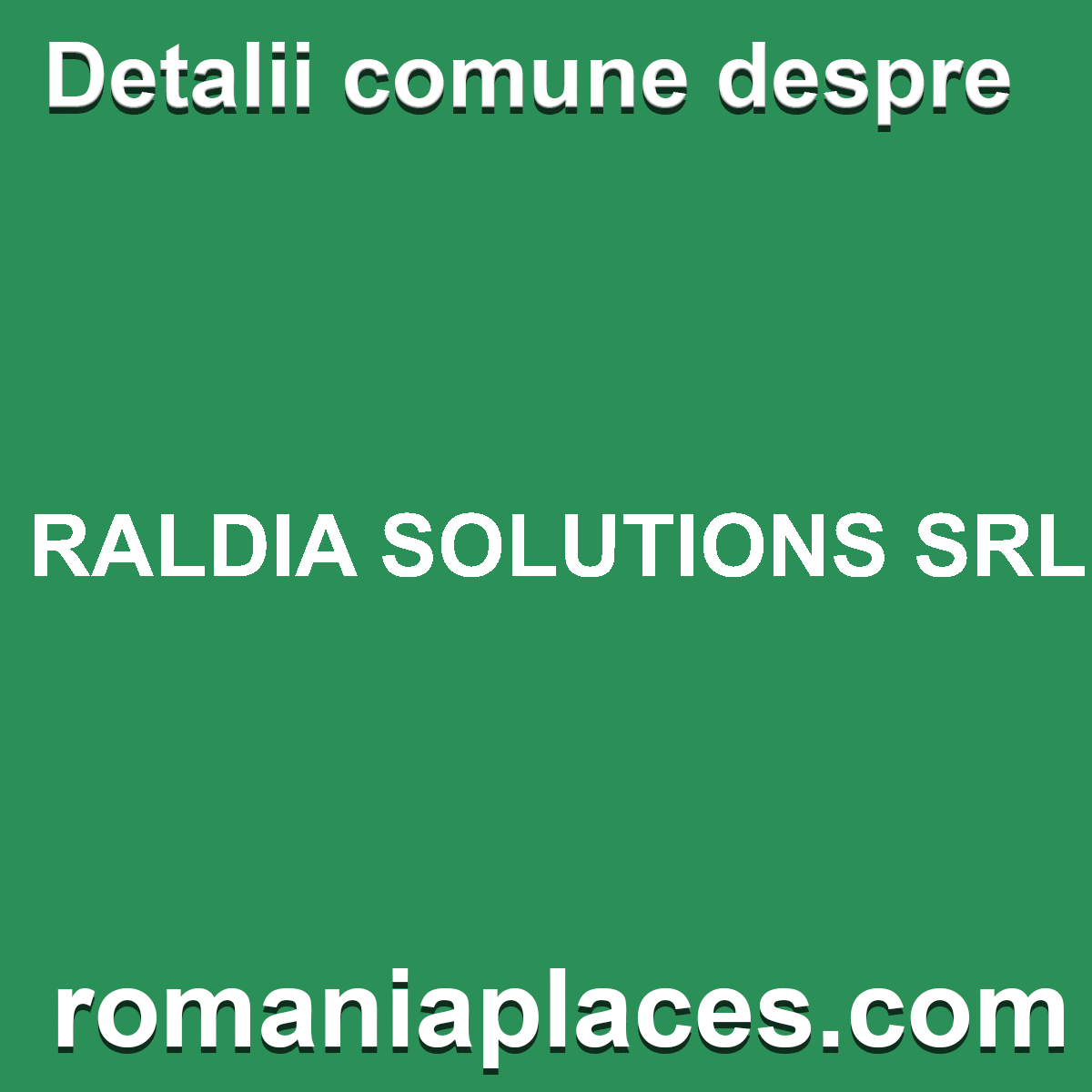 RALDIA SOLUTIONS SRL