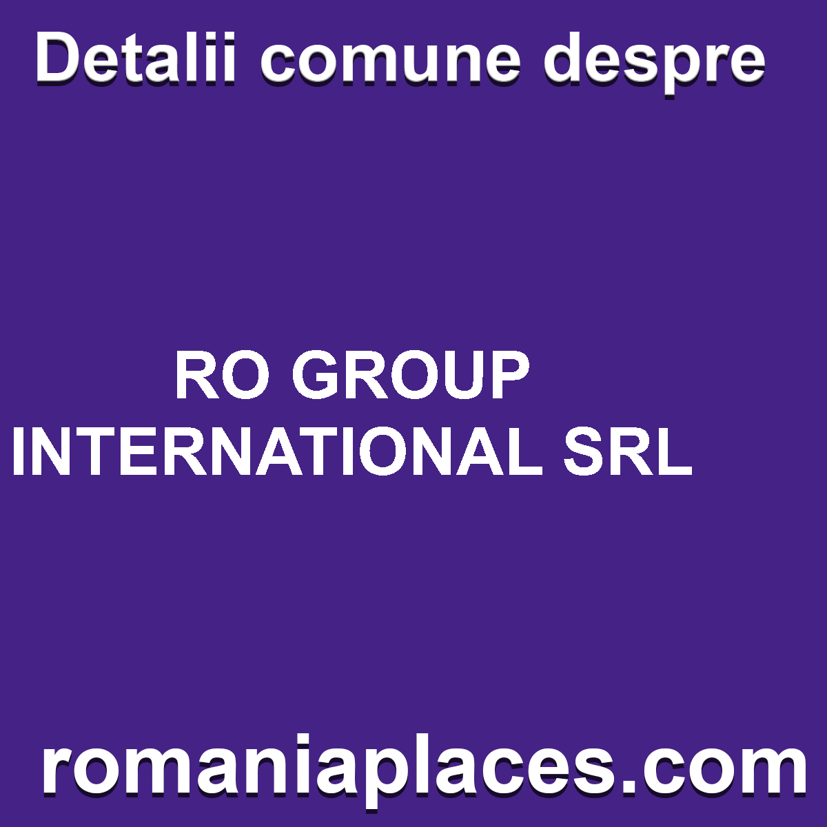 RO GROUP INTERNATIONAL SRL