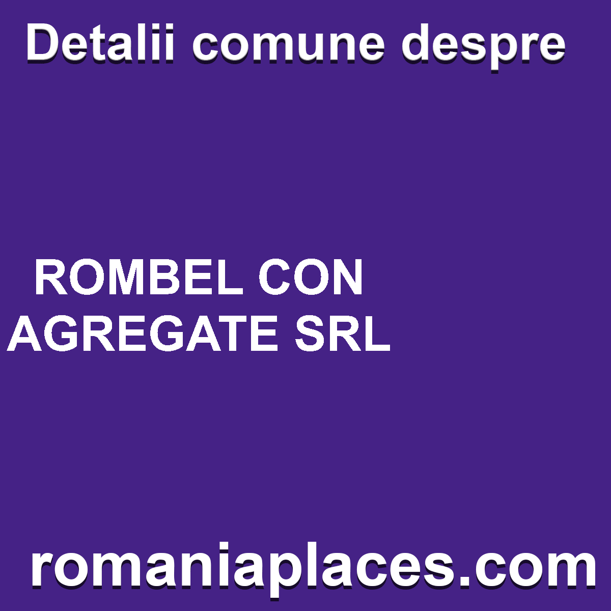 ROMBEL CON AGREGATE SRL