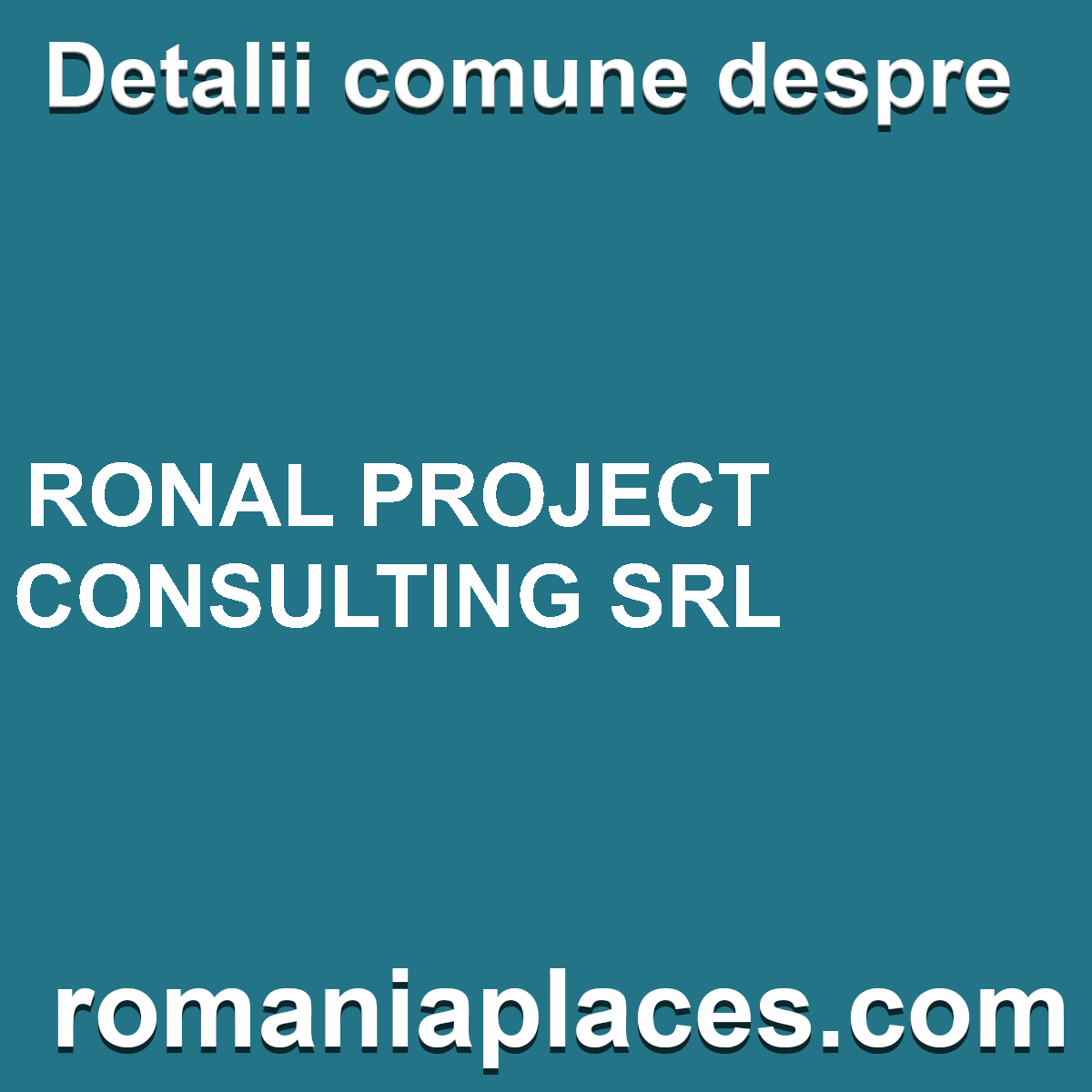 RONAL PROJECT CONSULTING SRL