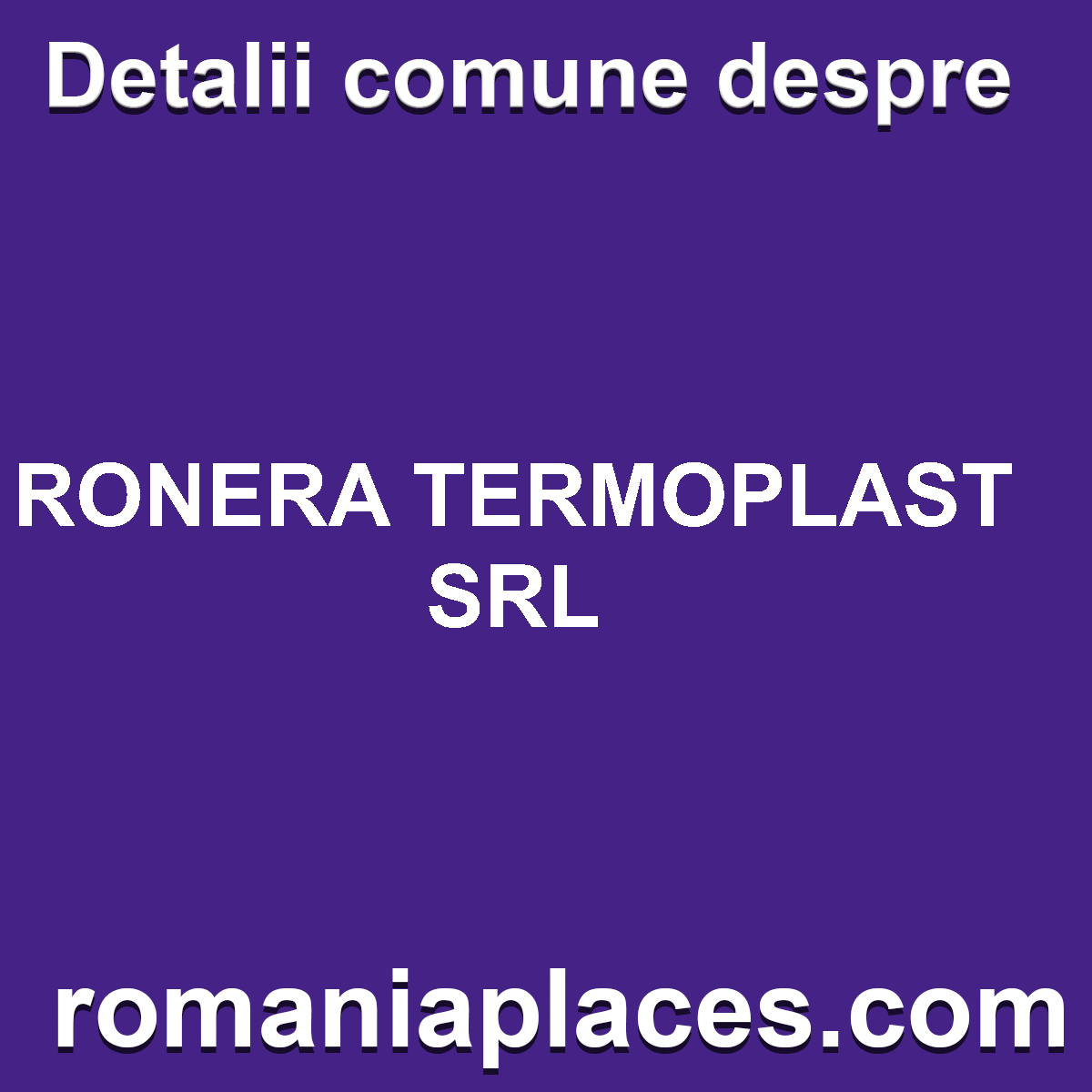 RONERA TERMOPLAST SRL