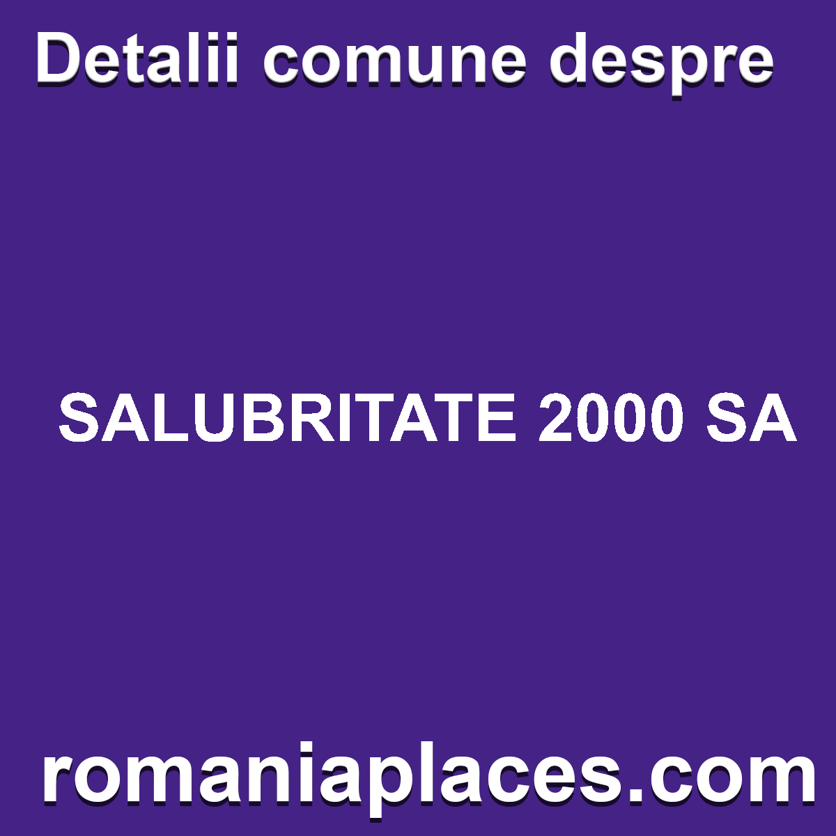 SALUBRITATE 2000 SA