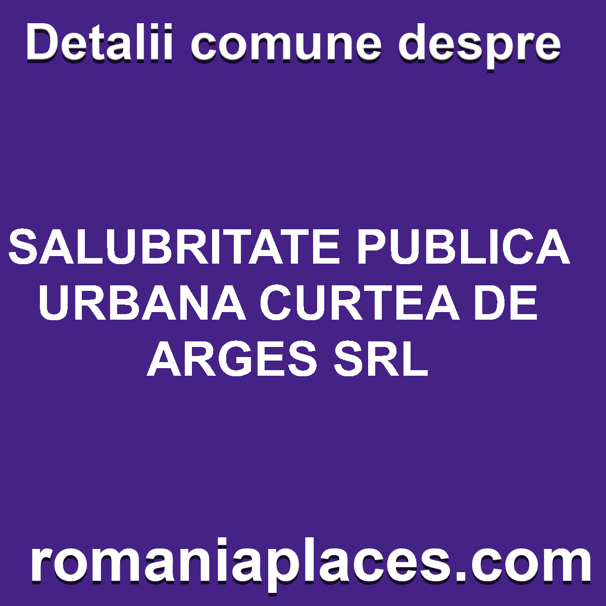 SALUBRITATE PUBLICA URBANA CURTEA DE ARGES SRL