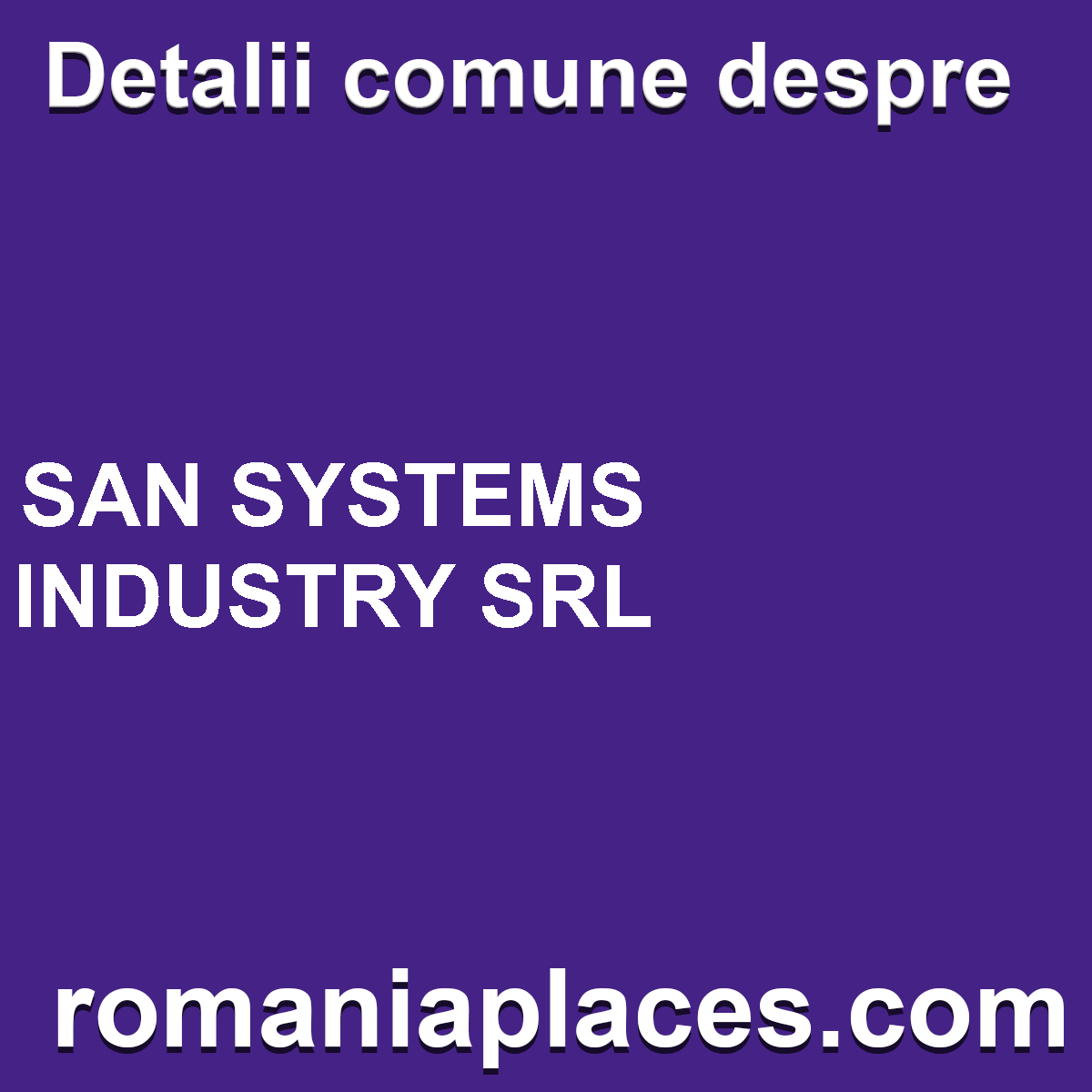 SAN SYSTEMS INDUSTRY SRL