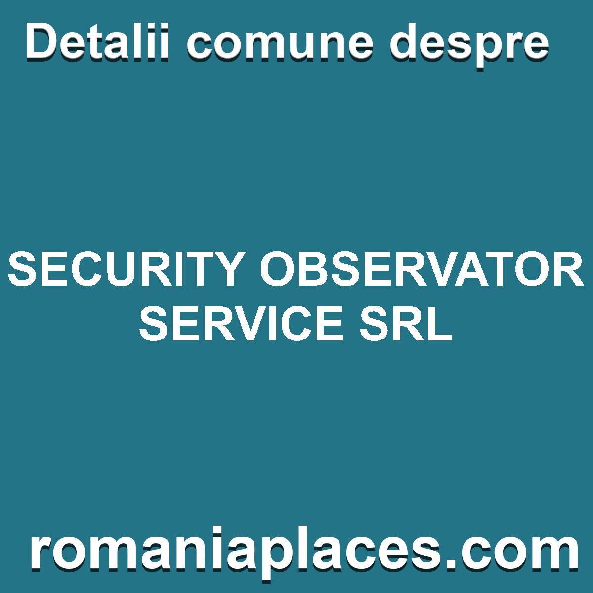 SECURITY OBSERVATOR SERVICE SRL