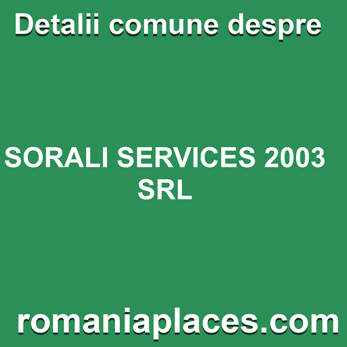 SORALI SERVICES 2003 SRL