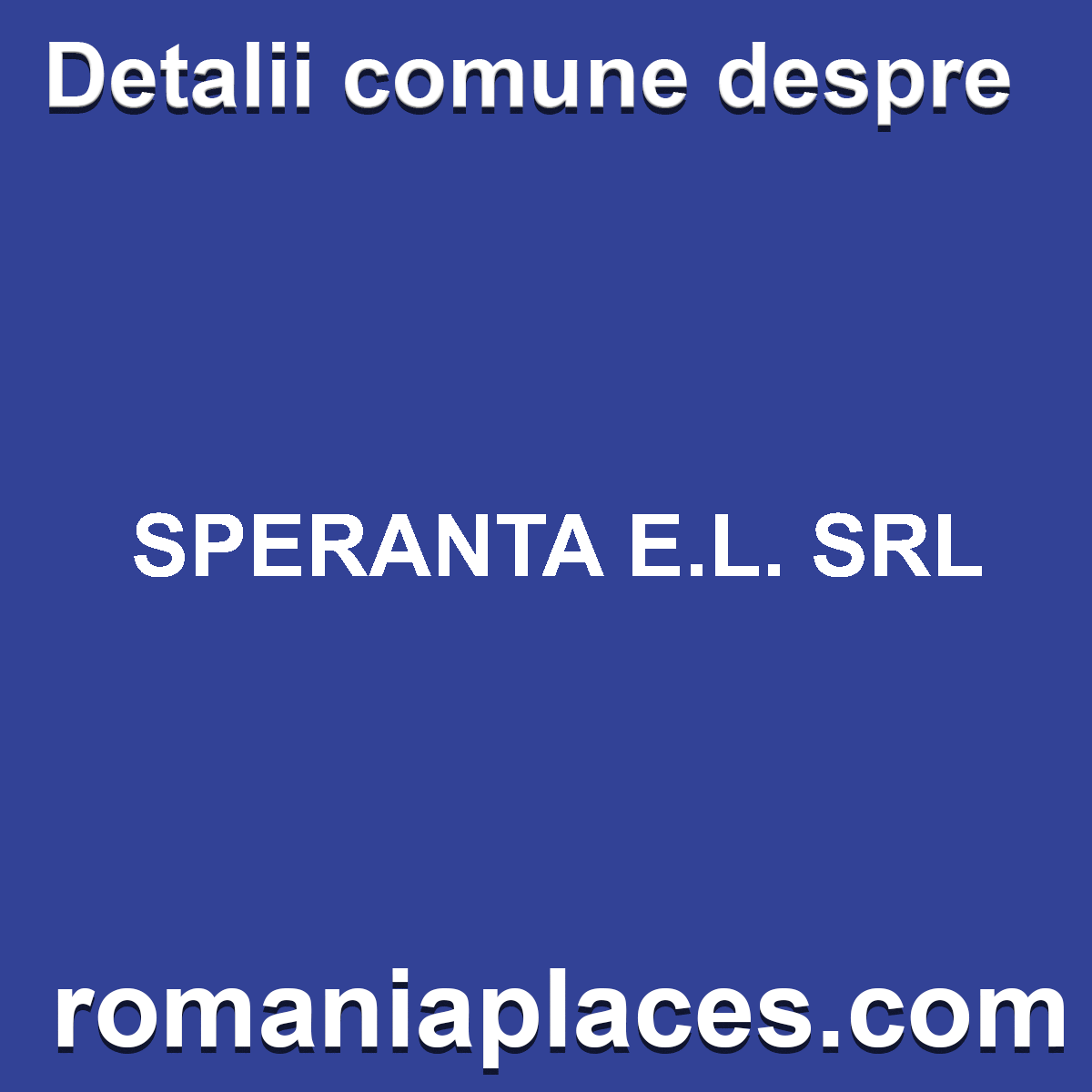 SPERANTA E.L. SRL