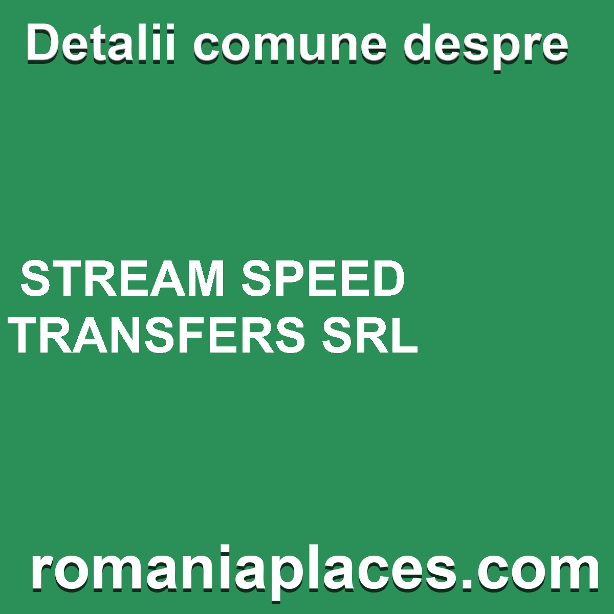 STREAM SPEED TRANSFERS SRL