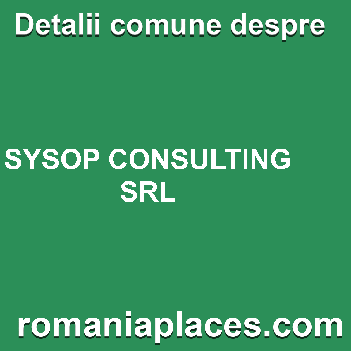 SYSOP CONSULTING SRL