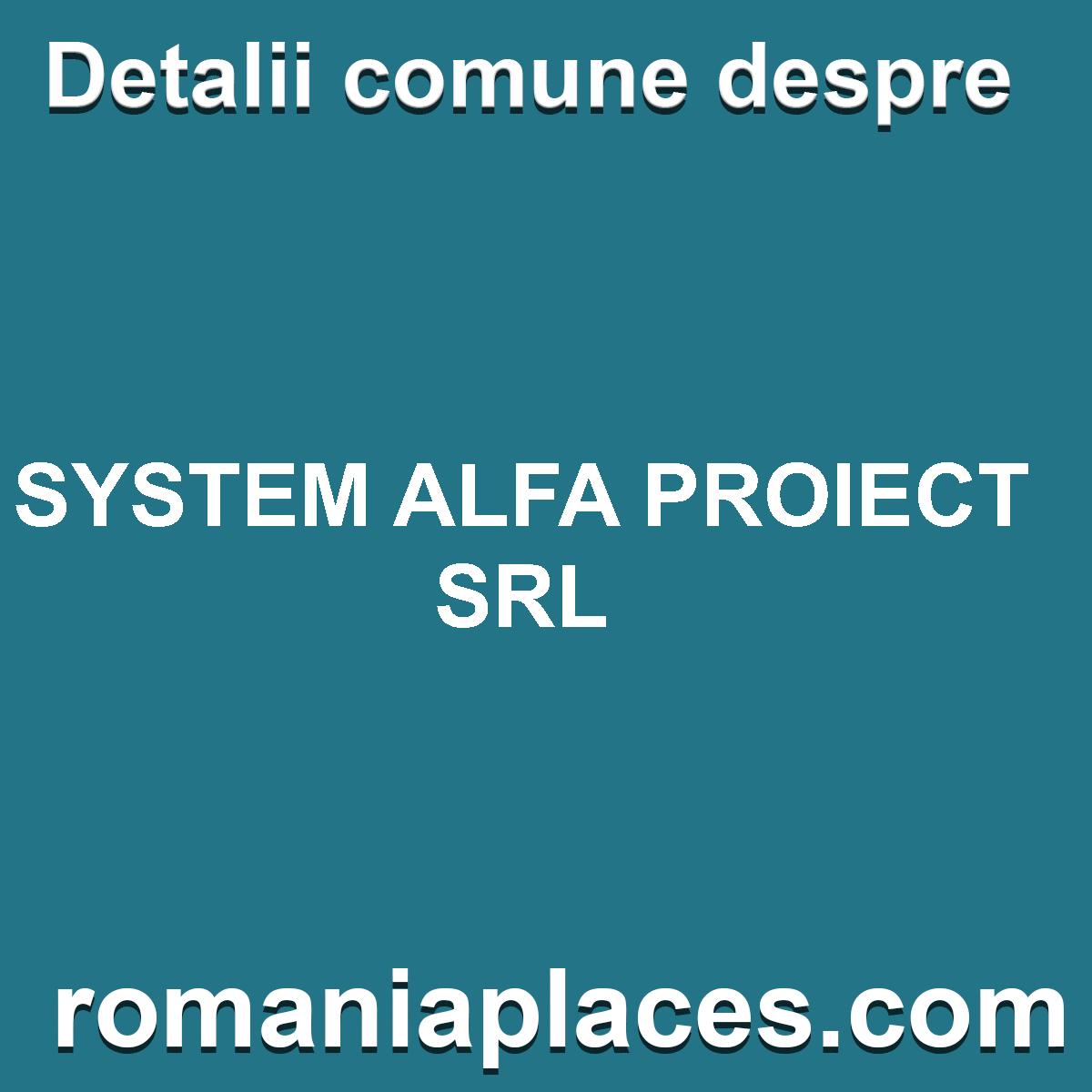 SYSTEM ALFA PROIECT SRL