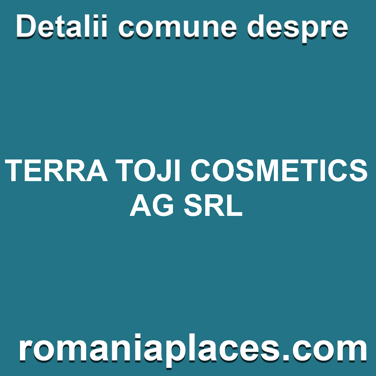 TERRA TOJI COSMETICS AG SRL