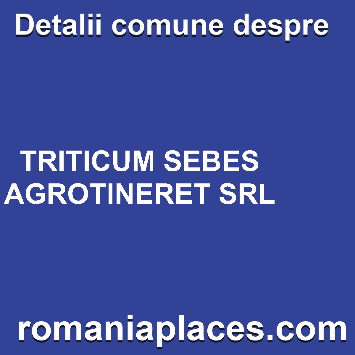TRITICUM SEBES AGROTINERET SRL