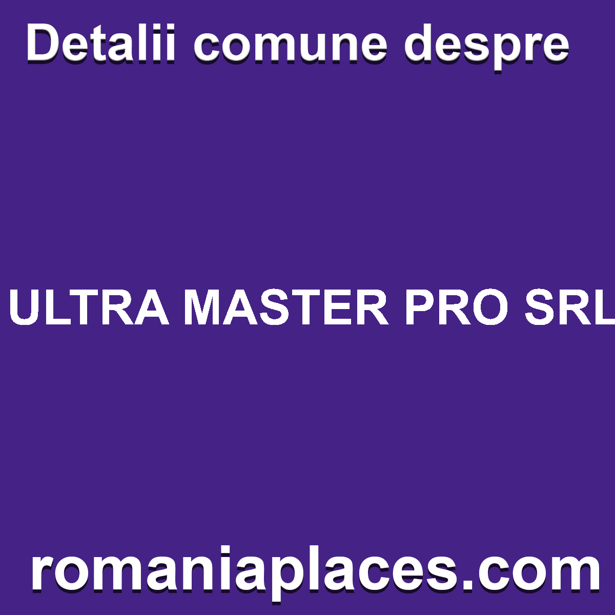 ULTRA MASTER PRO SRL