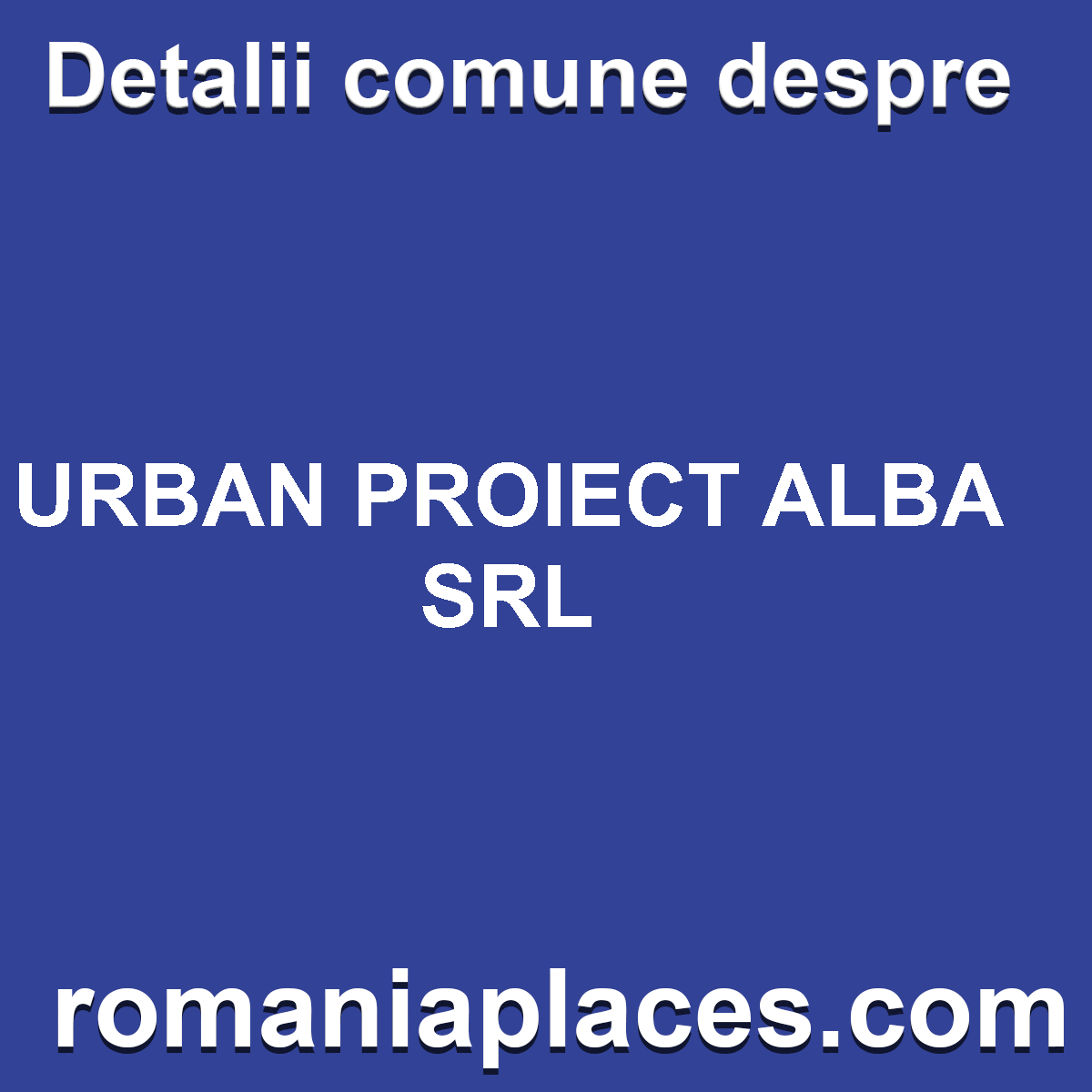 URBAN PROIECT ALBA SRL