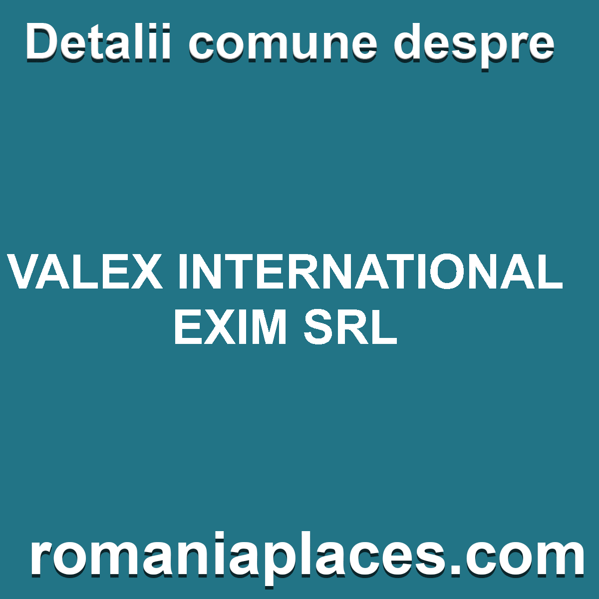VALEX INTERNATIONAL EXIM SRL